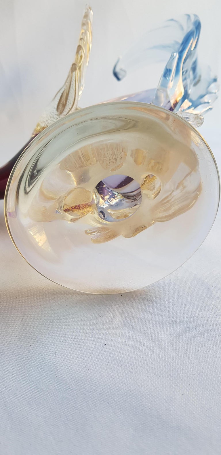 Alfredo Barbini for Cenedese Antique Murano Glass Bird with Gold Leaf For Sale at 1stDibs