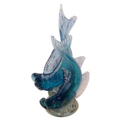 Alfredo Barbini for Cenedese Monumental Murano Double Fish sculpture