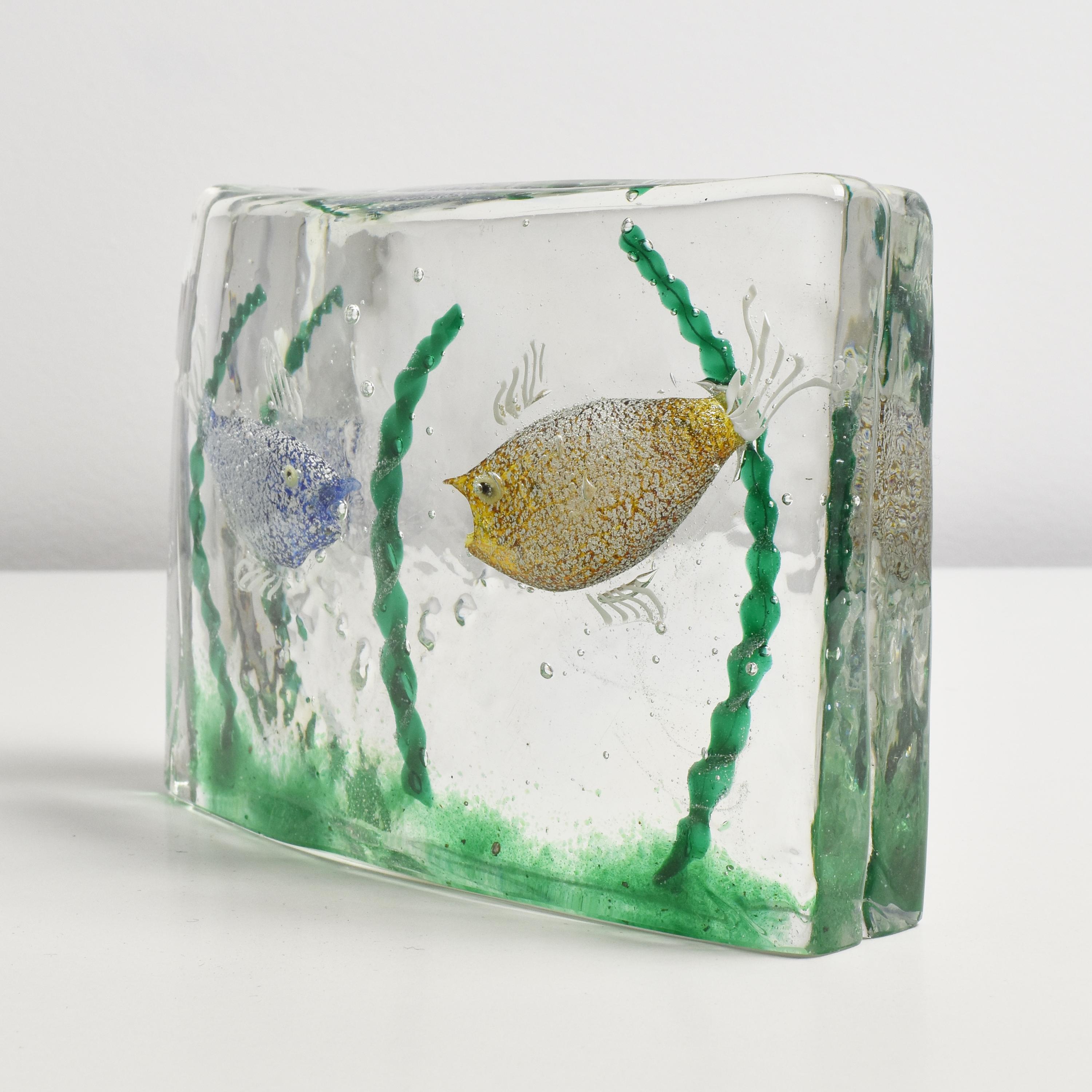 Mid-20th Century Alfredo Barbini for Cenedese Murano Glass Aquarium Sculptue, Italy, 1950s For Sale