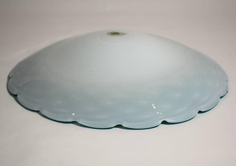 Alfredo Barbini for Murano Art Glass Sky Blue and Gold Centerpiece Dish Bowl For Sale 4