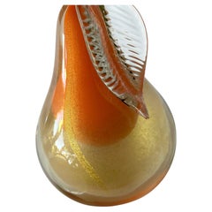 Alfredo Barbini for Salviati Sommerso Aventurine Murano Glass Fruit Bookends