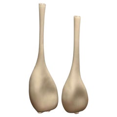 Alfredo Barbini, Italian Mid-Century Modern, Vases, Grey Glass, Italy, 1970s