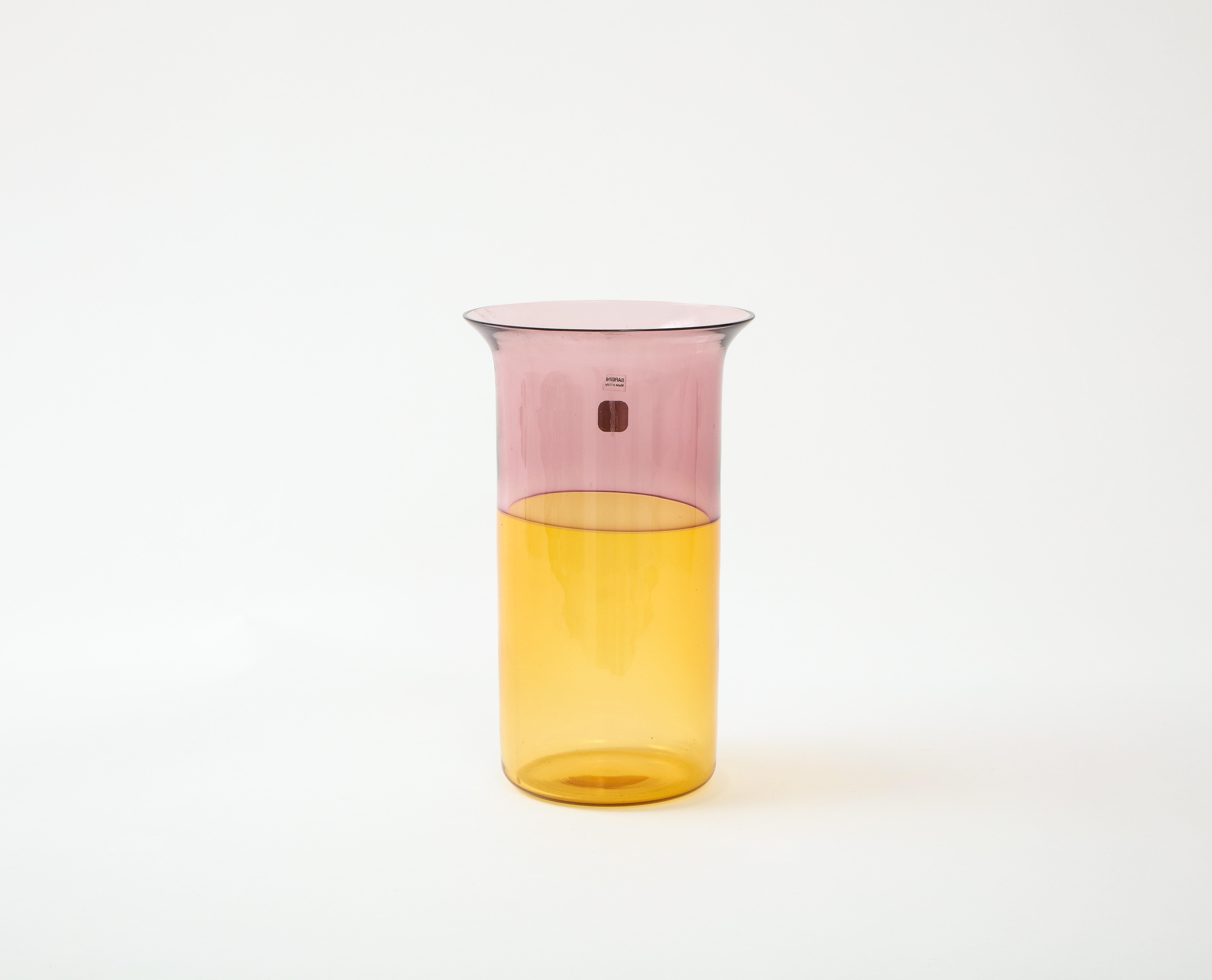 Alfredo Barbini Italian Modernist Color-Blocked Vase, Murano, 1970’s 4