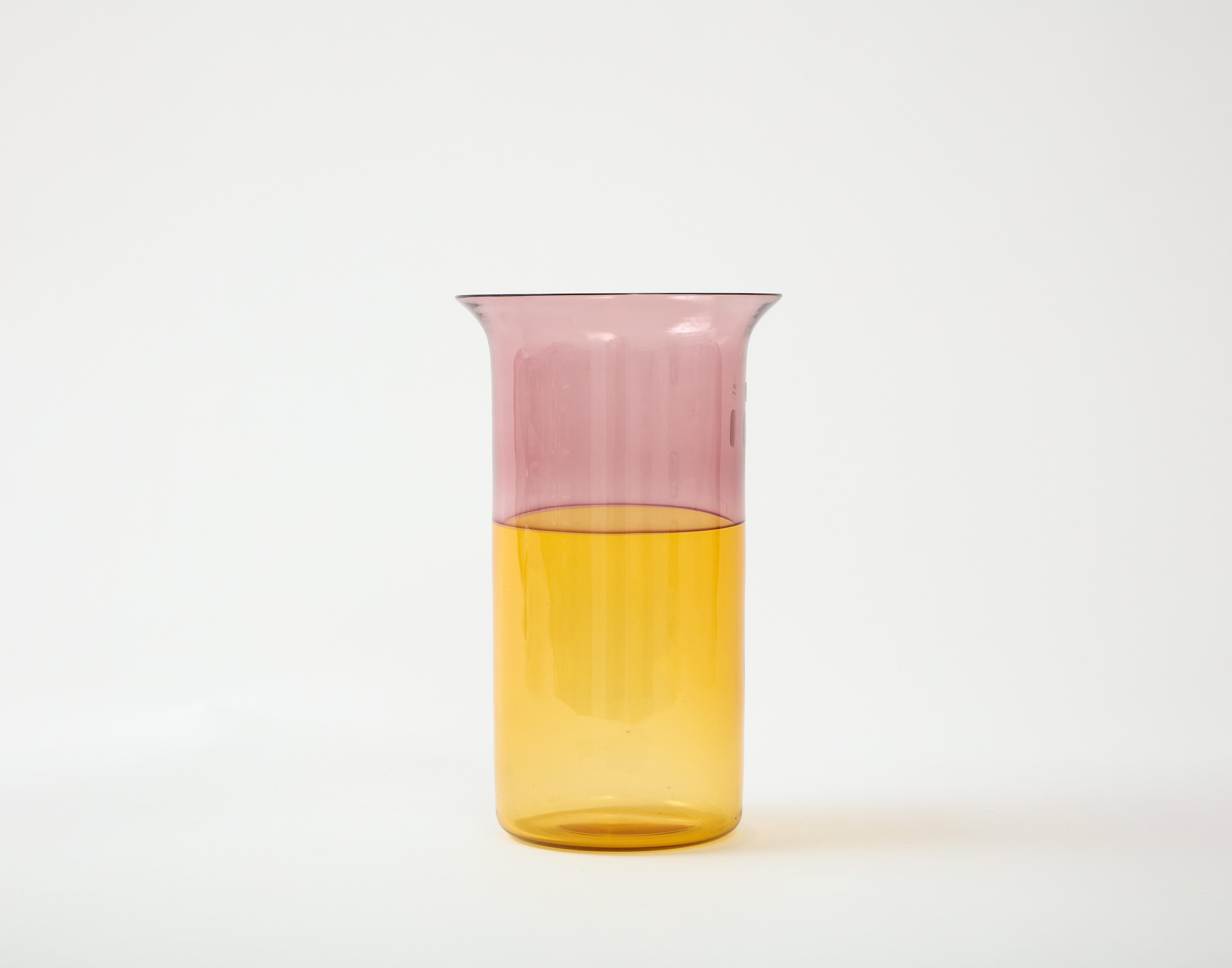 Alfredo Barbini Italian Modernist Color-Blocked Vase, Murano, 1970’s 5
