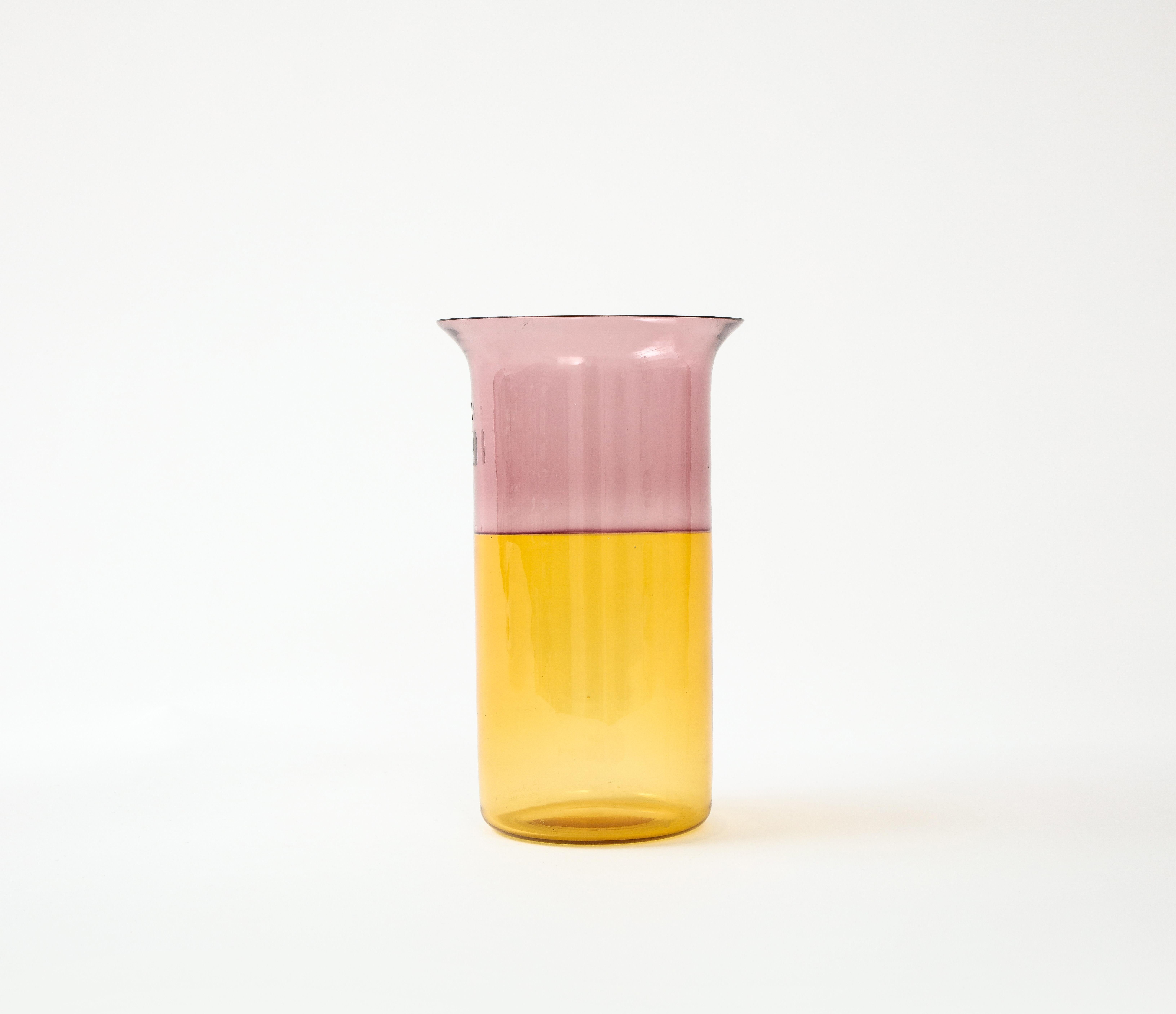 Alfredo Barbini Italian Modernist Color-Blocked Vase, Murano, 1970’s 1