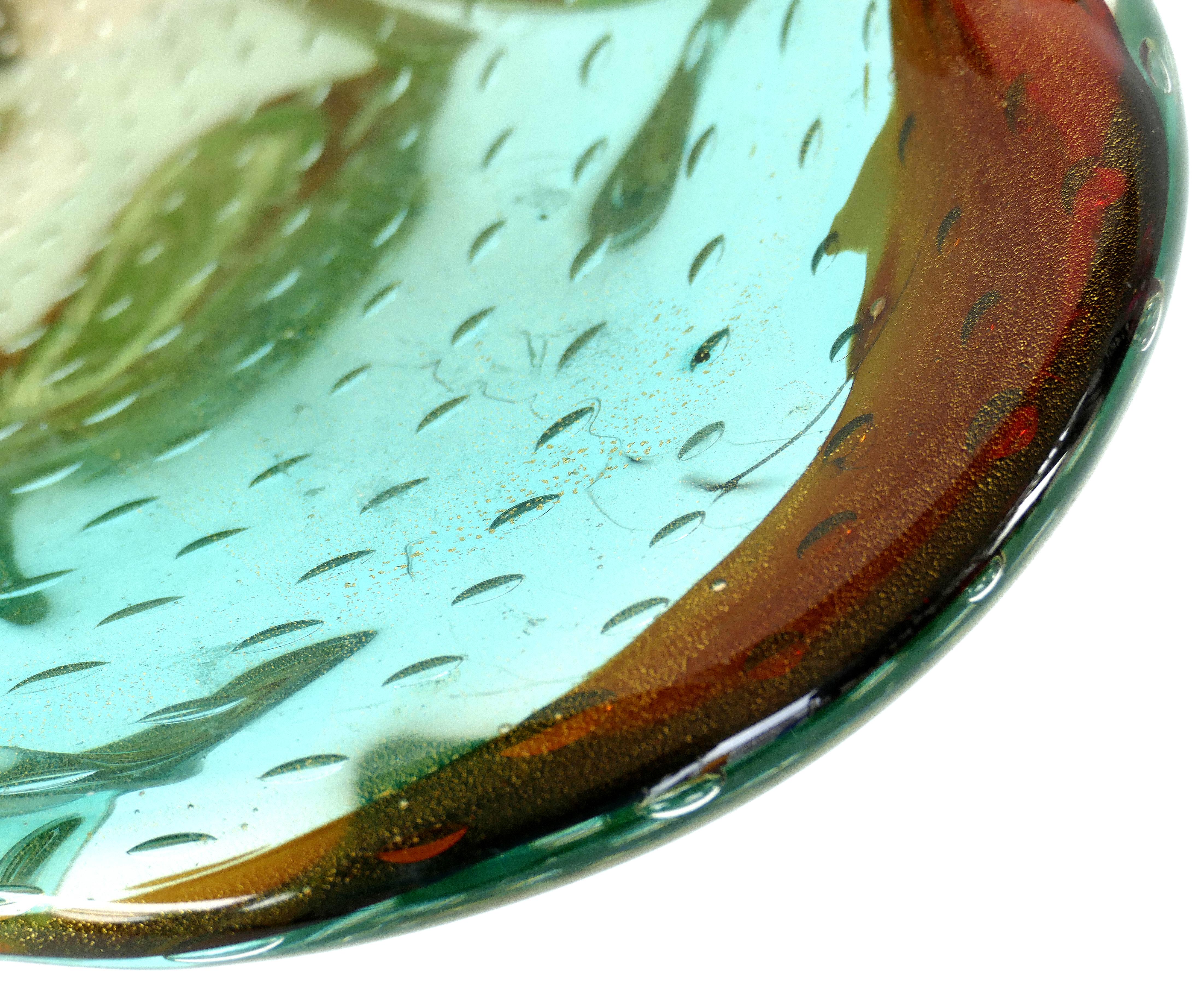 Mid-Century Modern Alfredo Barbini Italian Murano Centerpiece Glass Bowl, circa 1950s