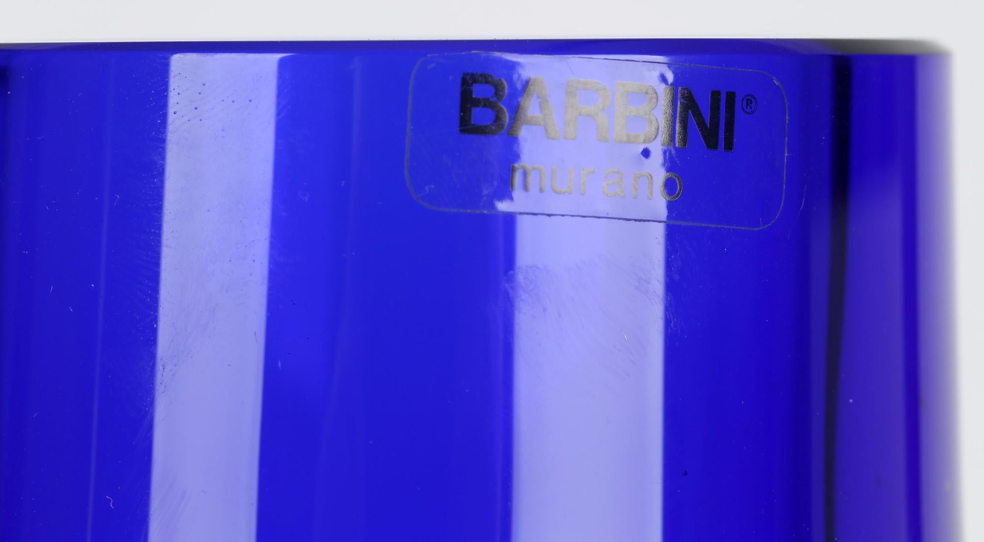 Alfredo Barbini Italian Murano Inclamo Art Glass Vase For Sale 9
