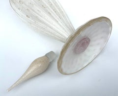 Alfredo Barbini Large Murano Glass Controlled Bubble Decanter Bottle White Gold