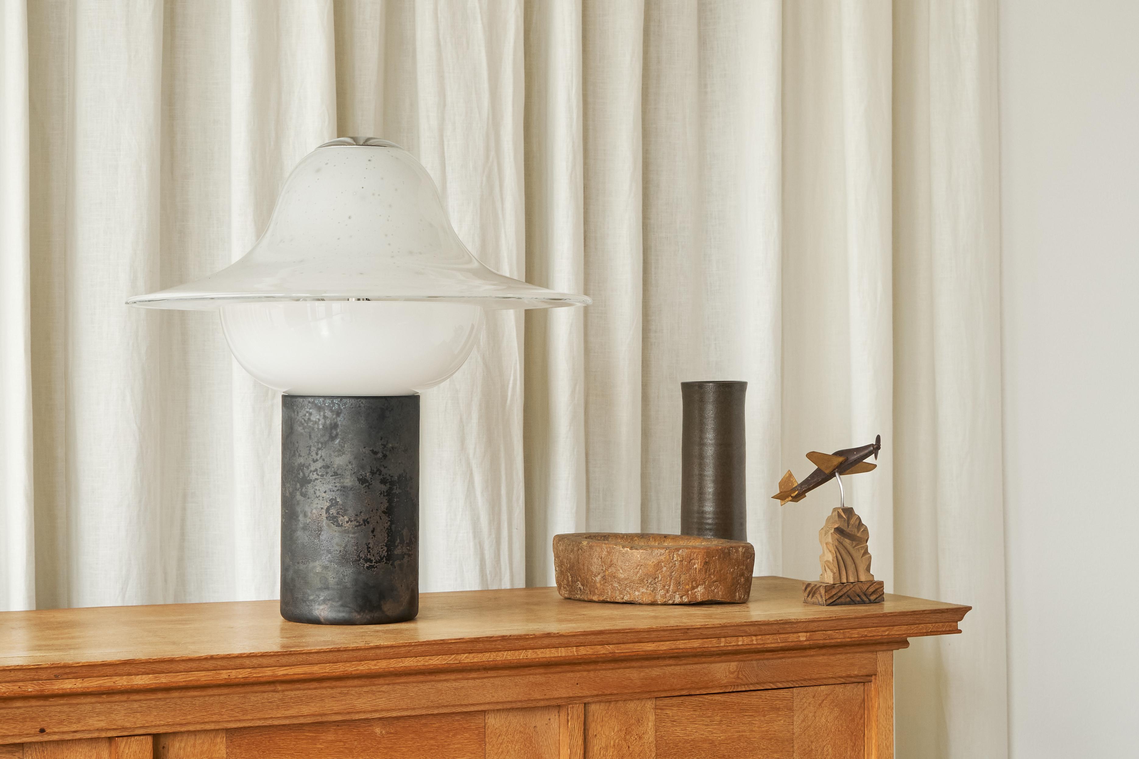 Alfredo Barbini Large 'Scavo' Murano Glass Table Lamp Italy 1970s 4