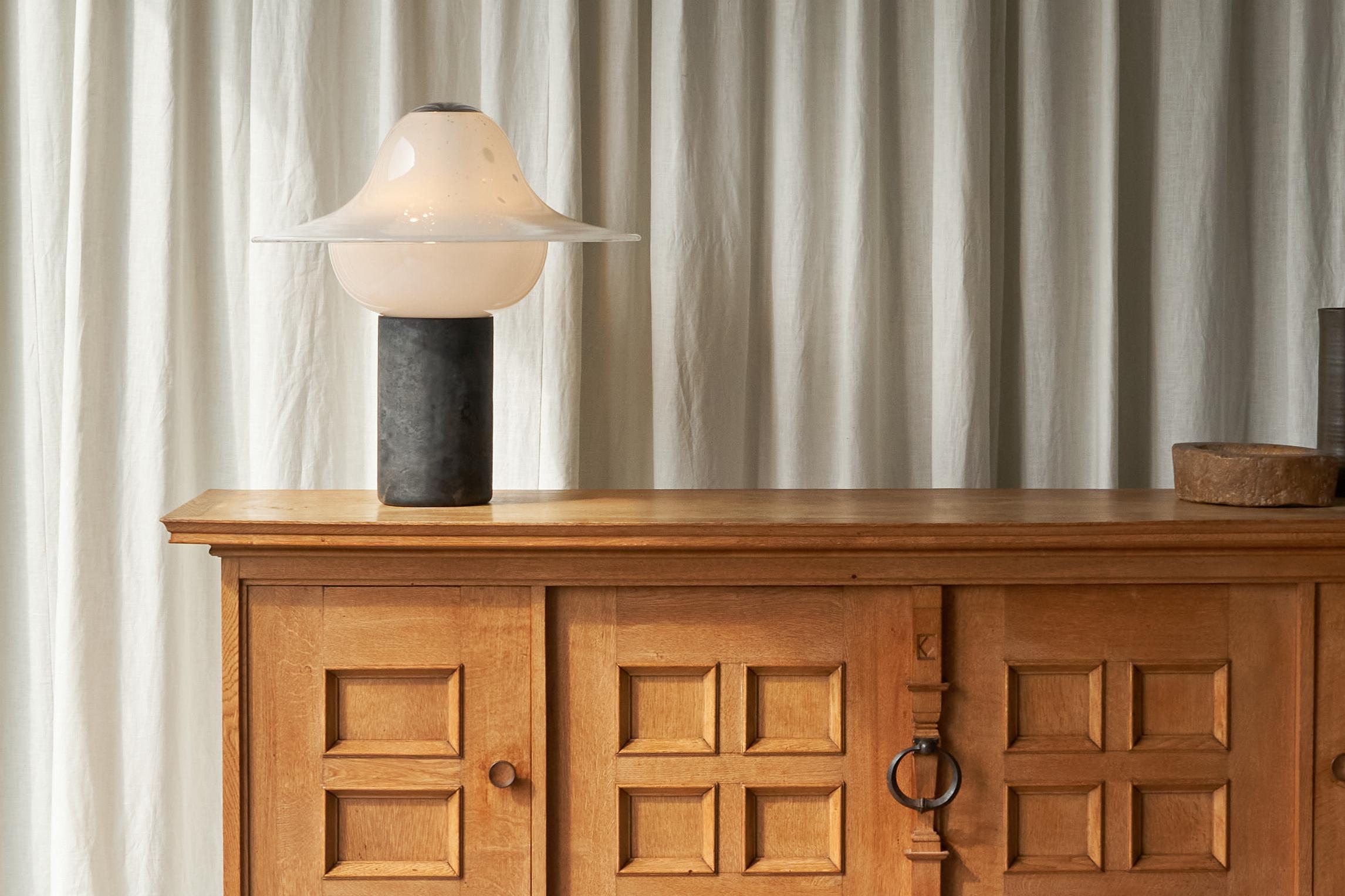 20th Century Alfredo Barbini Large 'Scavo' Murano Glass Table Lamp Italy 1970s
