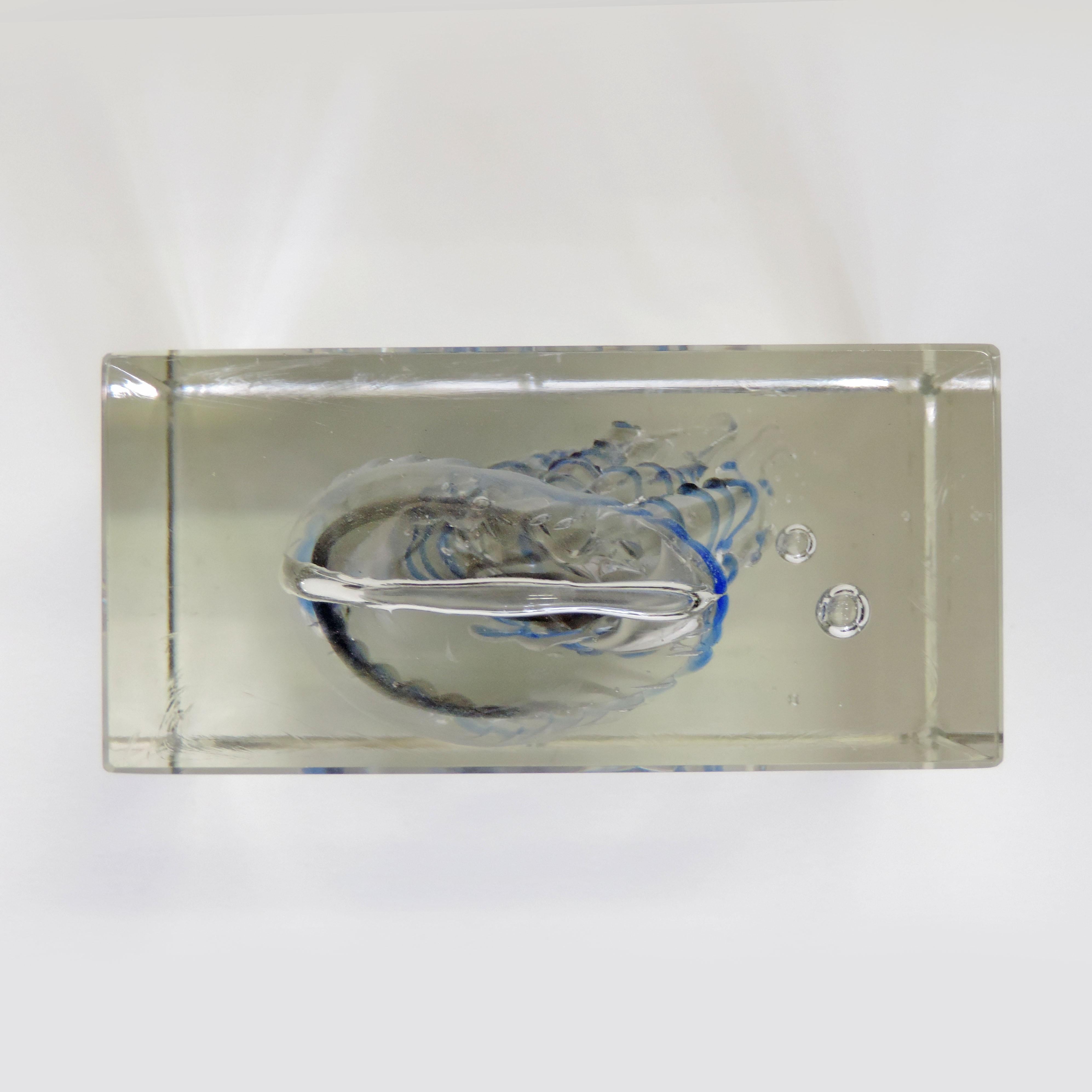 Modern Alfredo Barbini Medusa Murano Glass Aquarium, Italy, 1977 For Sale