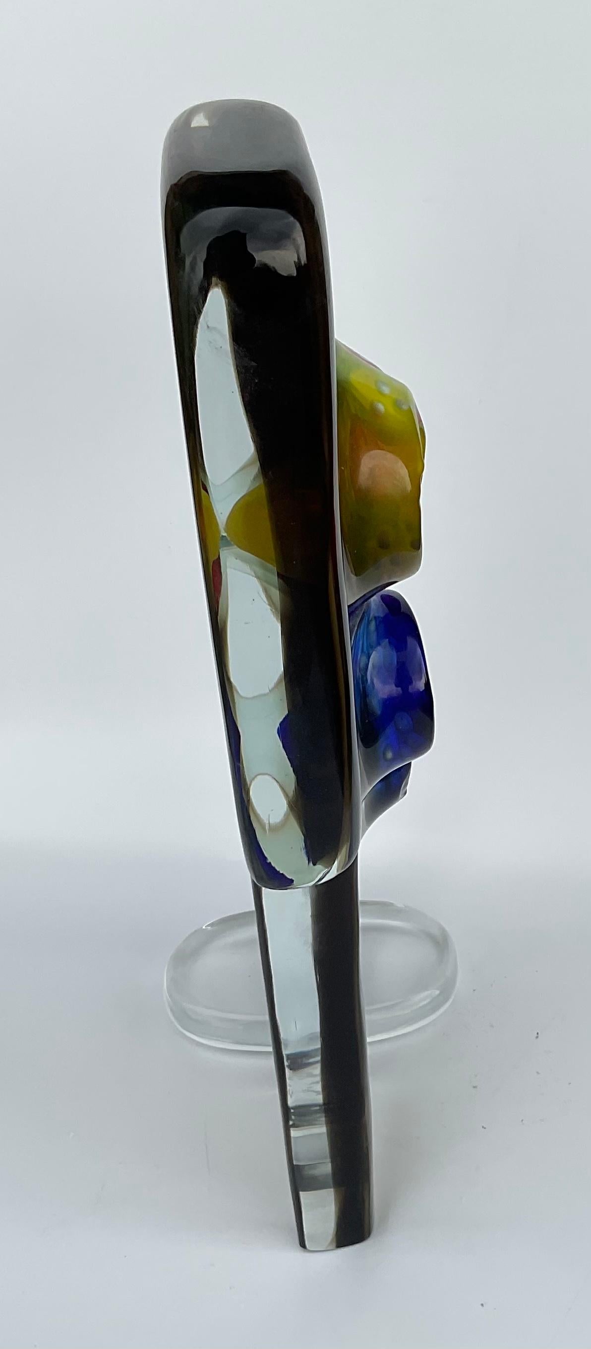 Alfredo Barbini Murano Abstract Vulcano Volcano Sculpture Murano Glass Signed For Sale 1