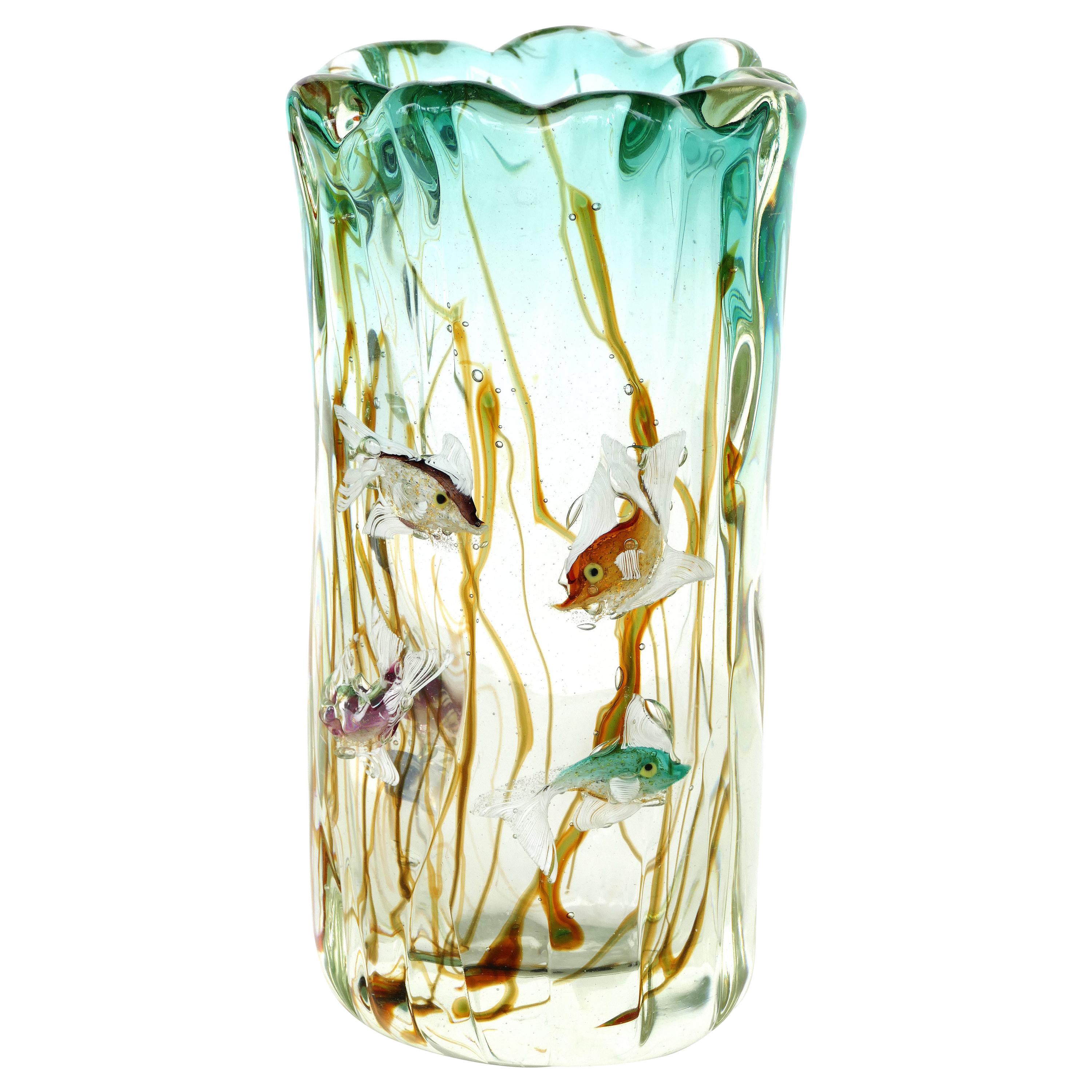 Alfredo Barbini Murano Aquarium Vase, Italian, 1950s