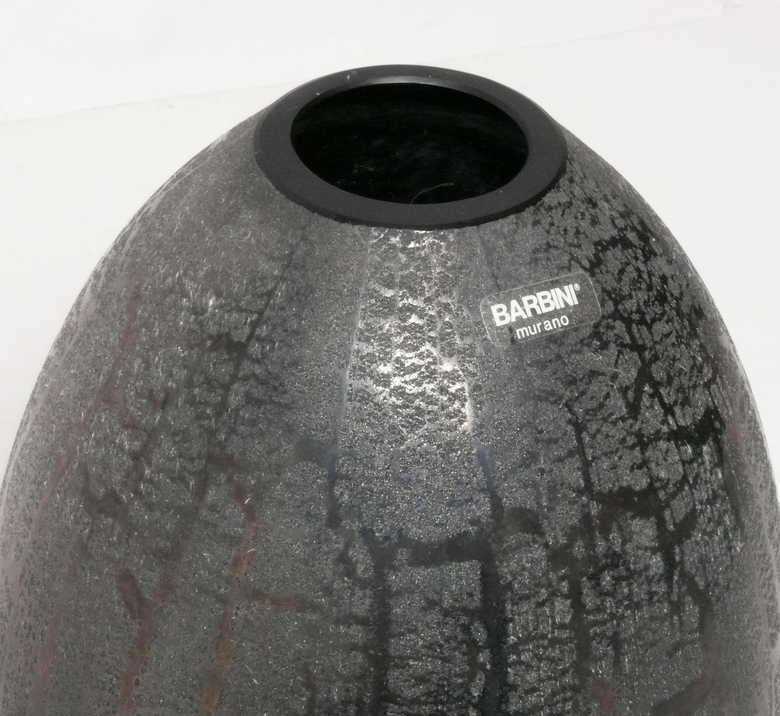 Alfredo Barbini Murano Art Glass Vase 12.75