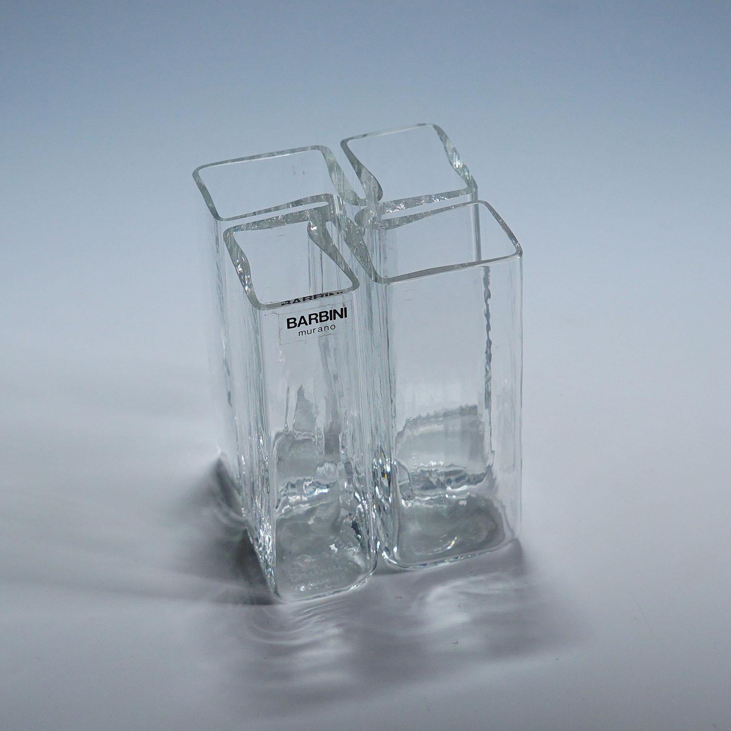 Mid-Century moderno Vaso in vetro artistico di Murano Alfredo Barbini 1971 in vendita