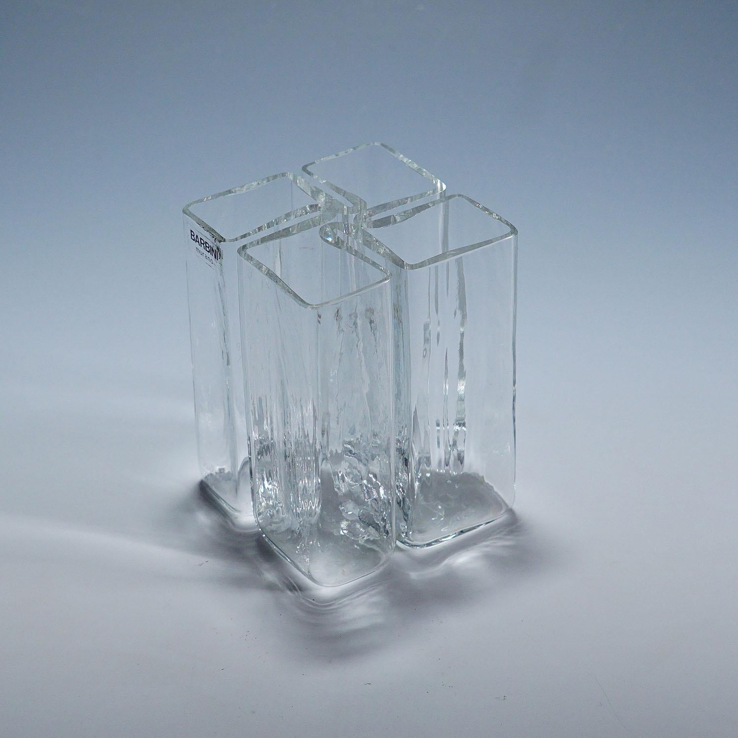 Vaso in vetro artistico di Murano Alfredo Barbini 1971 In condizioni buone in vendita a Berghuelen, DE