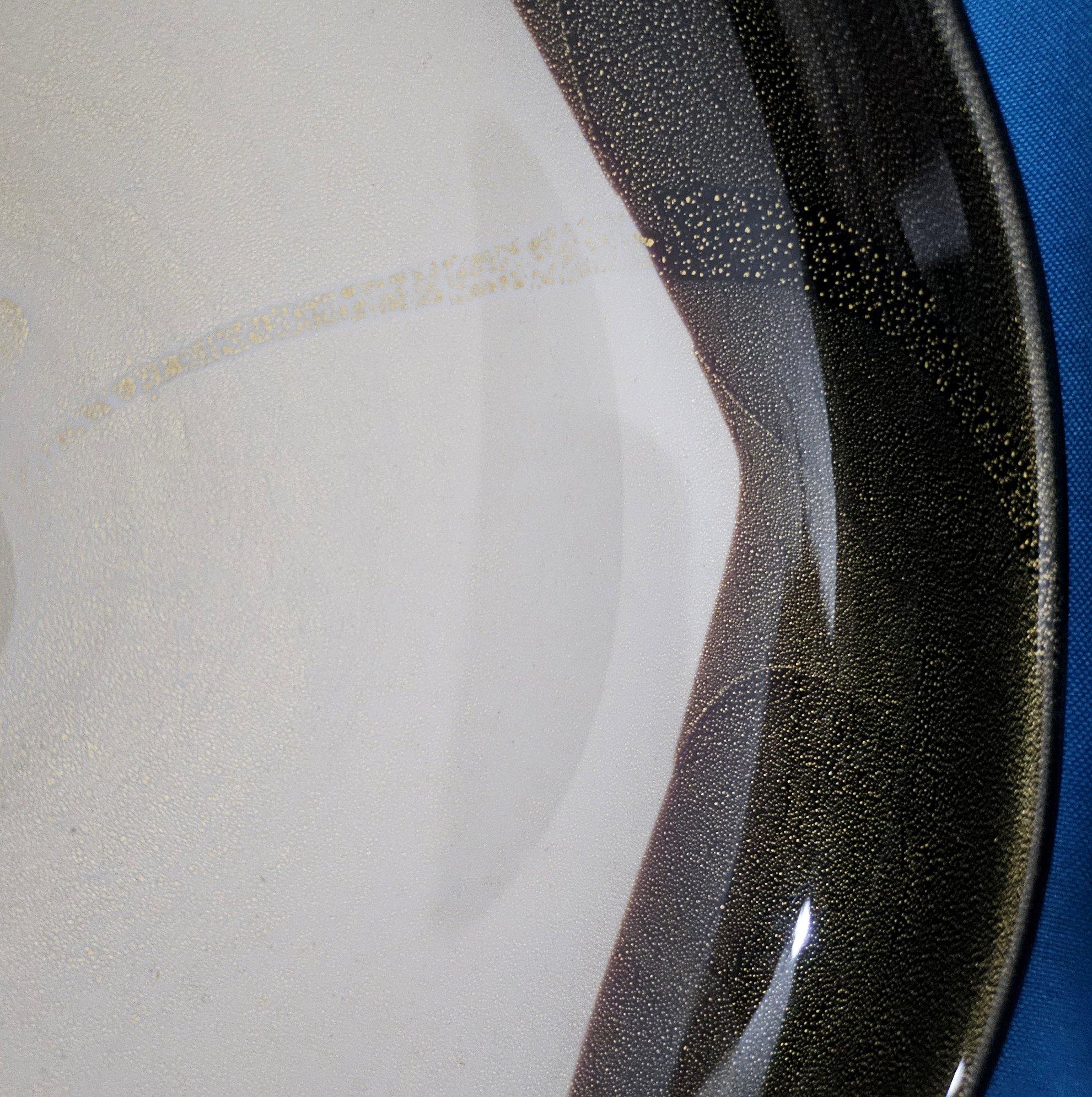 Alfredo Barbini Murano Glass Bowl / Dish with Gold, Large, Rare / Hard to Find en vente 5
