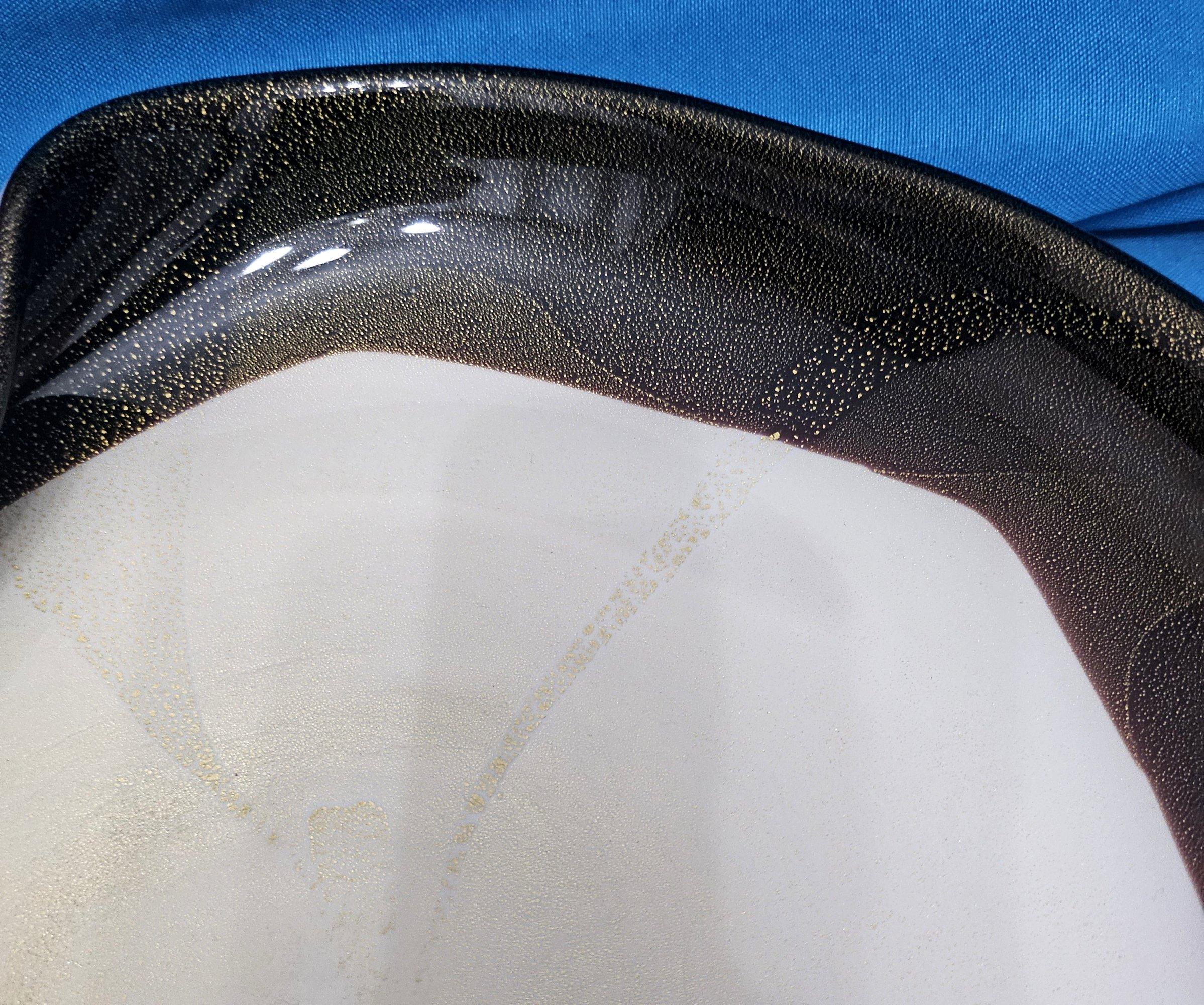 Alfredo Barbini Murano Glass Bowl / Dish with Gold, Large, Rare / Hard to Find en vente 6