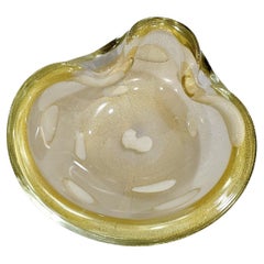 Alfredo Barbini Bol en verre de Murano, Polveri d'or, A Pentoni - CLOSING SALE