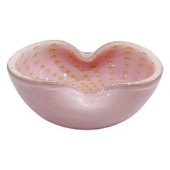 Alfredo Barbini/Murano Glass Bowl w/ Bullicante 
Gold Polveri