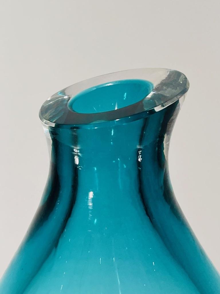 Alfredo Barbini Murano glass multicolor circa 1950 vase. For Sale