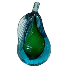 Alfredo Barbini Murano Glass Pear Sculpture