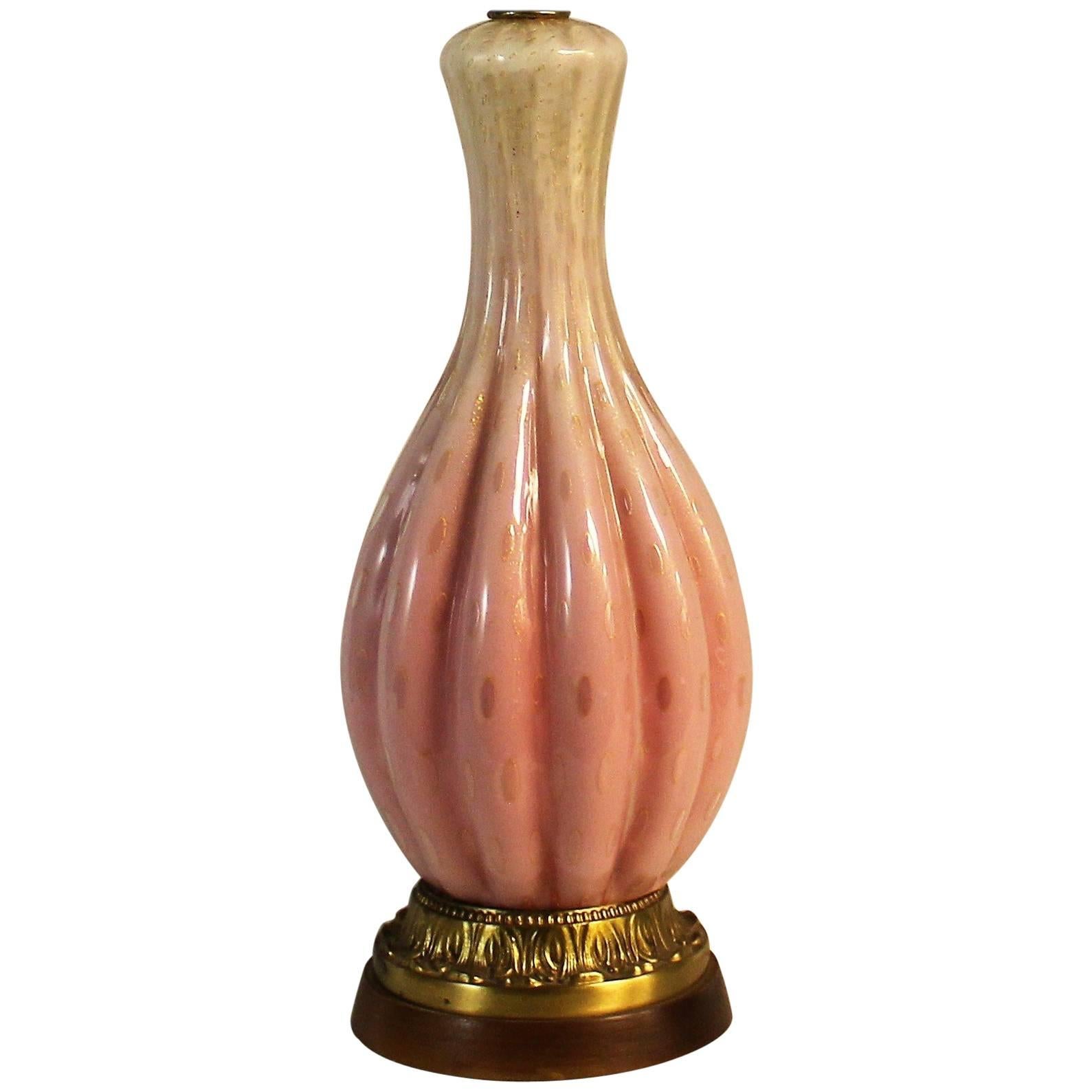 Alfredo Barbini Murano Glass Table Lamp