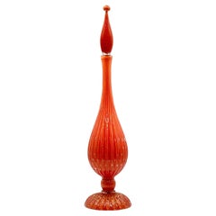 Alfredo Barbini (Murano, Italy) 26" Decanter/Bottle, in Persimmon and Gold