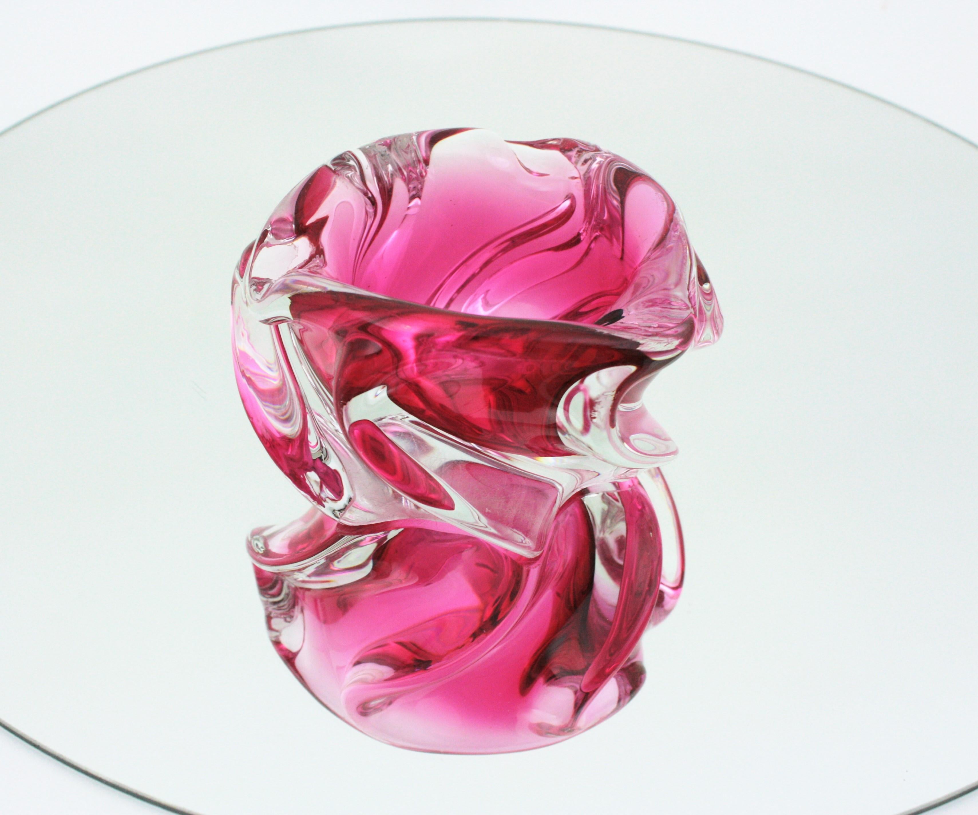 pink glass ashtray