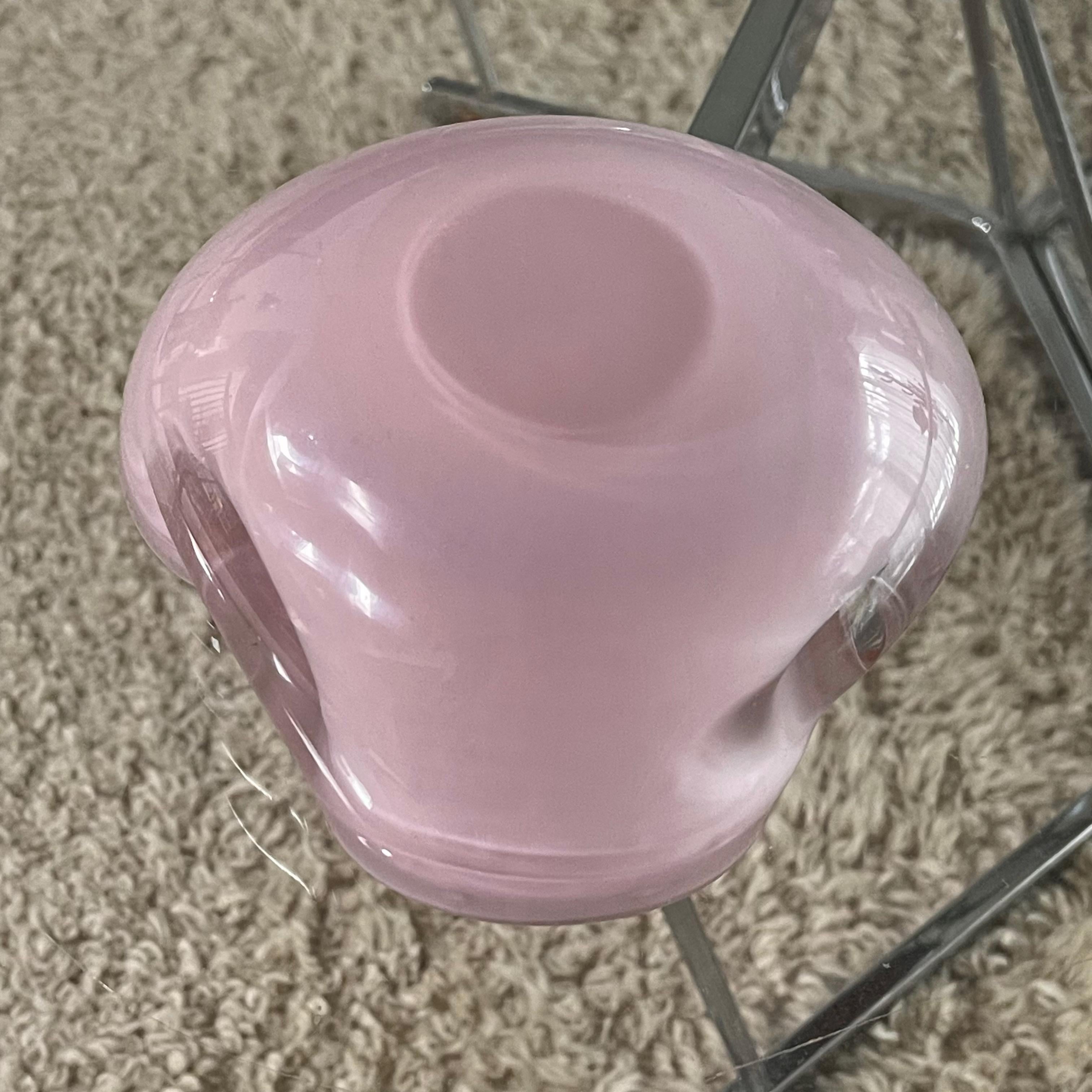 Alfredo Barbini Murano Pink and Gold Bullicante Bowl Cased Glass For Sale 1