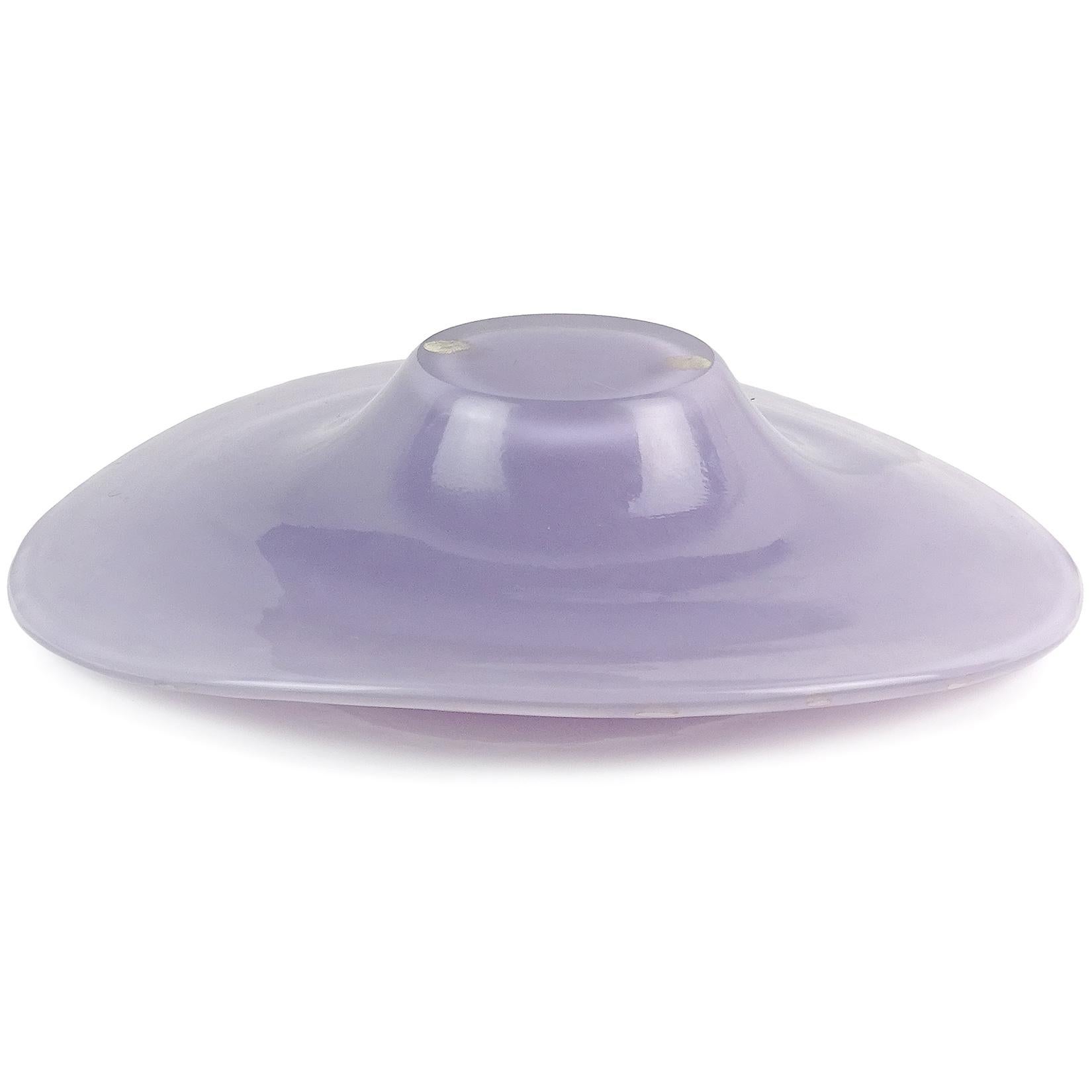 Alfredo Barbini Murano Purple Gold Flecks Italian Art Glass Centerpiece Bowl In Good Condition In Kissimmee, FL