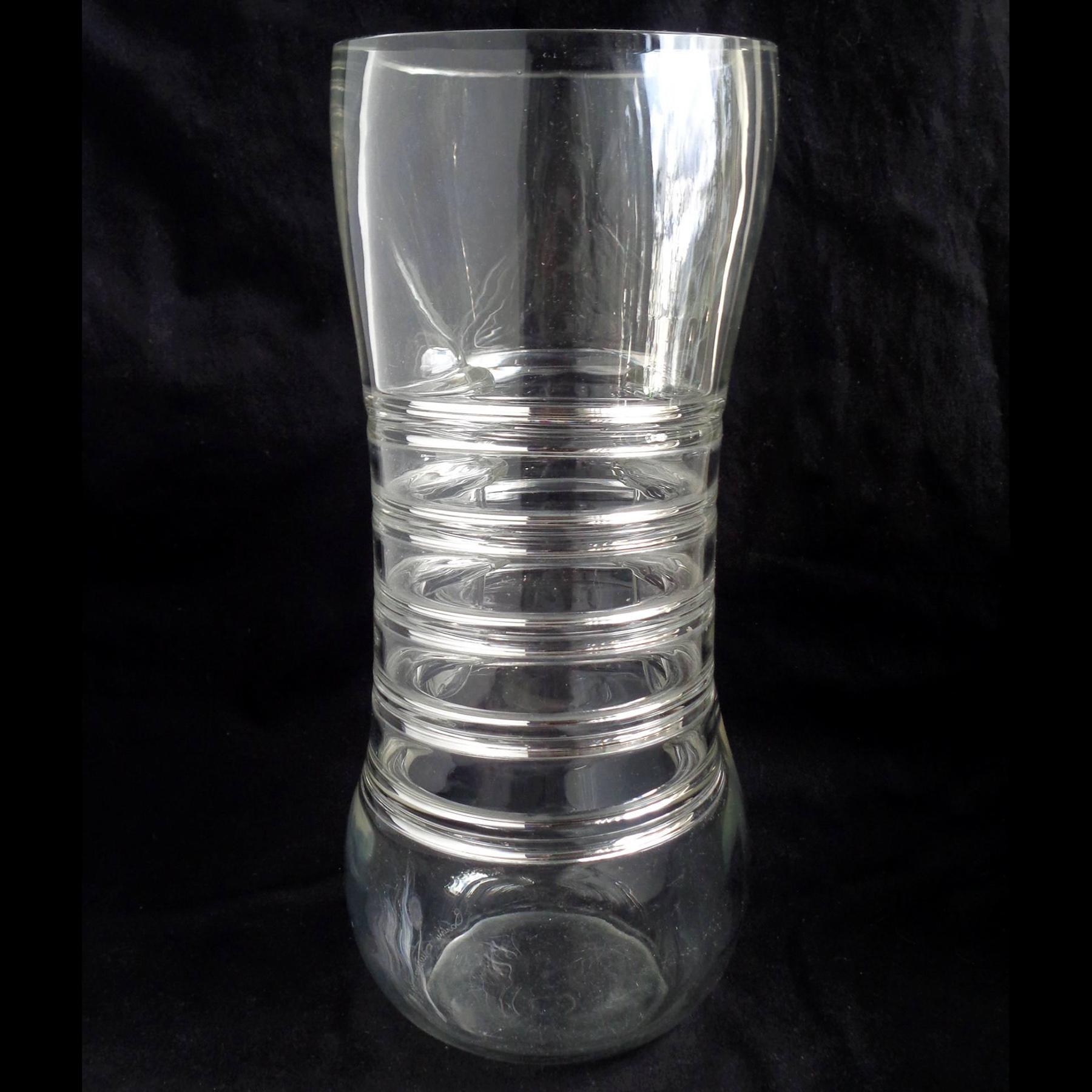 Mid-Century Modern Alfredo Barbini Murano Signed Rib Cage Design Italian Art Glass Flower Vase