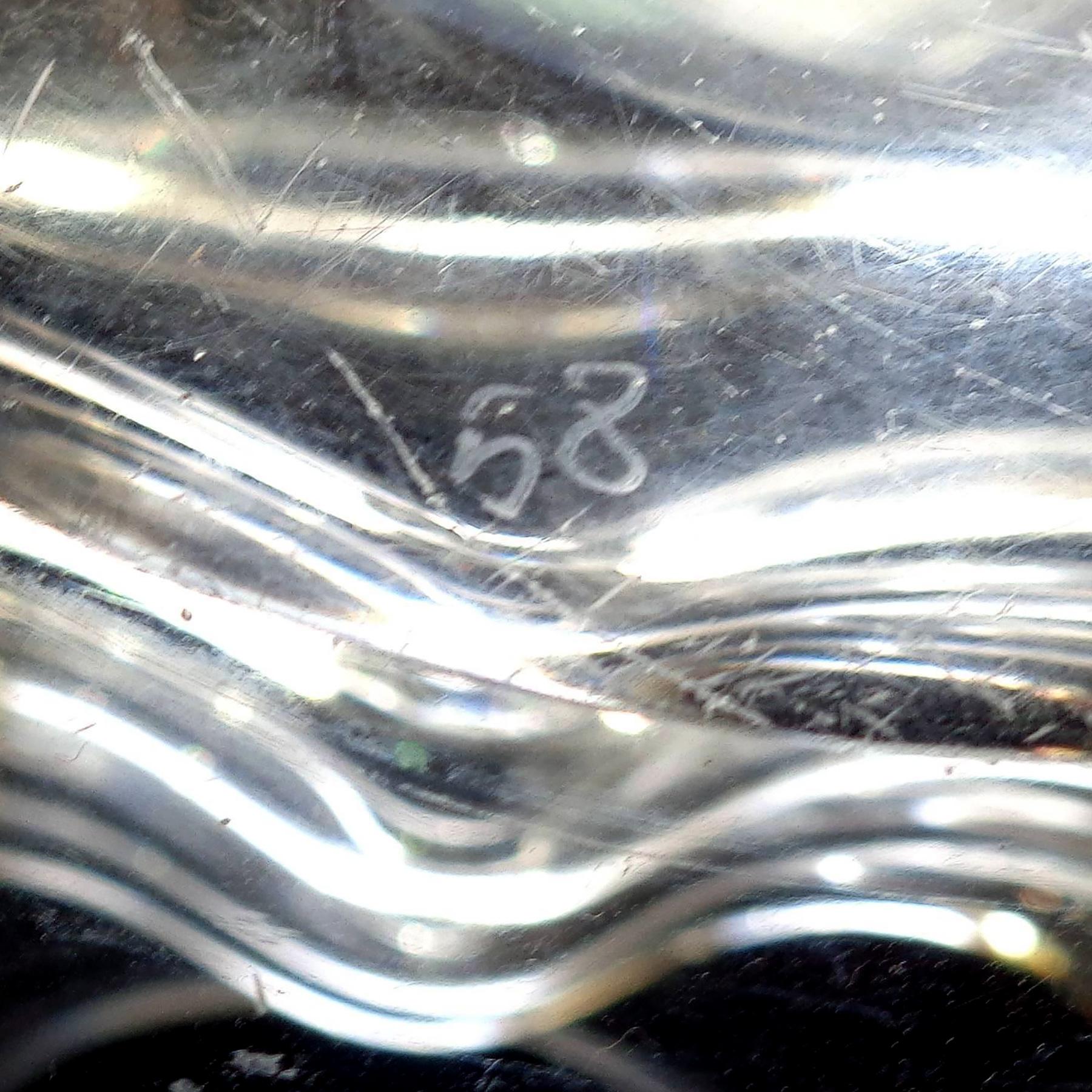20th Century Alfredo Barbini Murano Signed Rib Cage Design Italian Art Glass Flower Vase