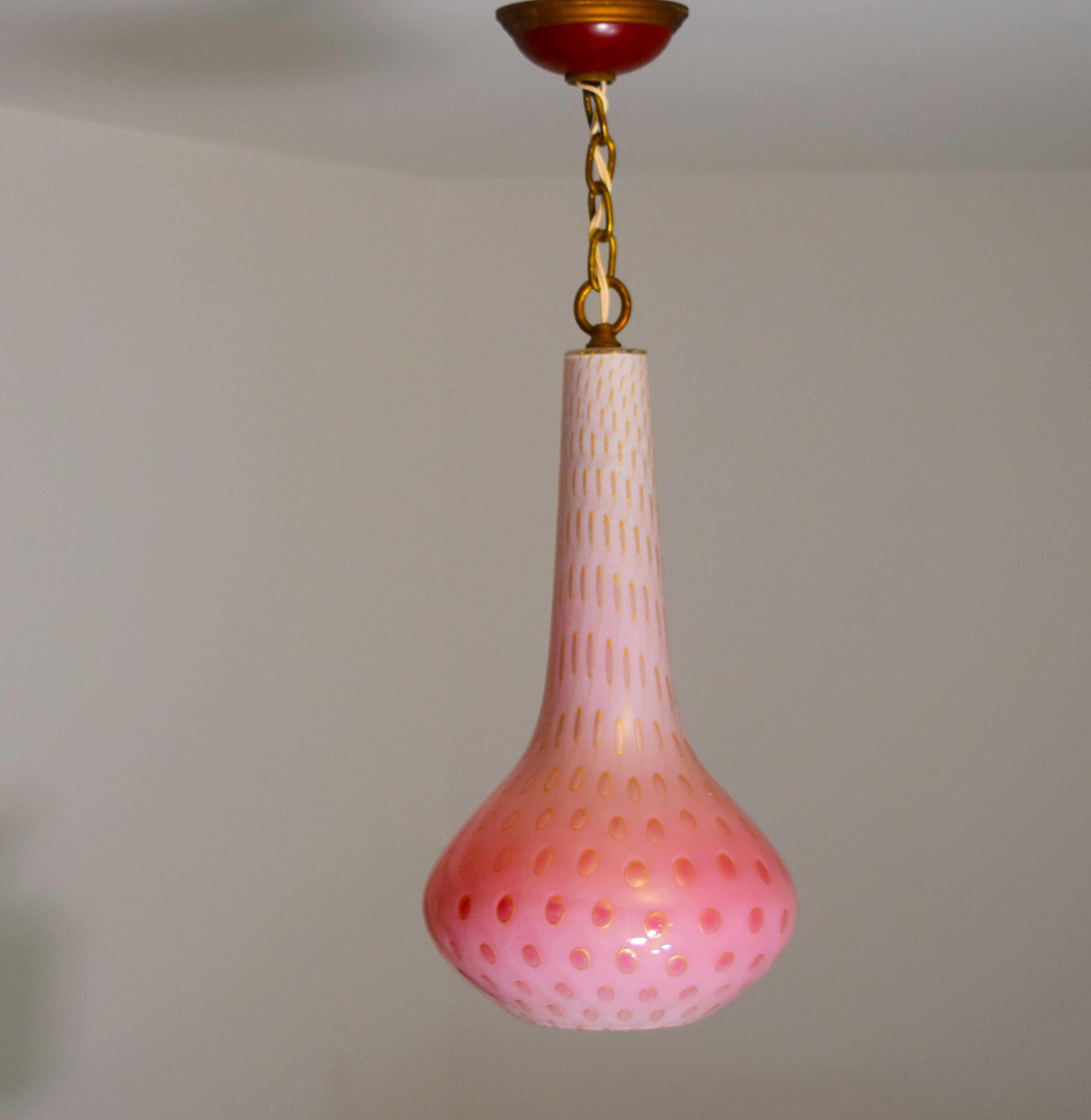 Mid-Century Modern Lampe à suspension Alfredo Barbini en vente