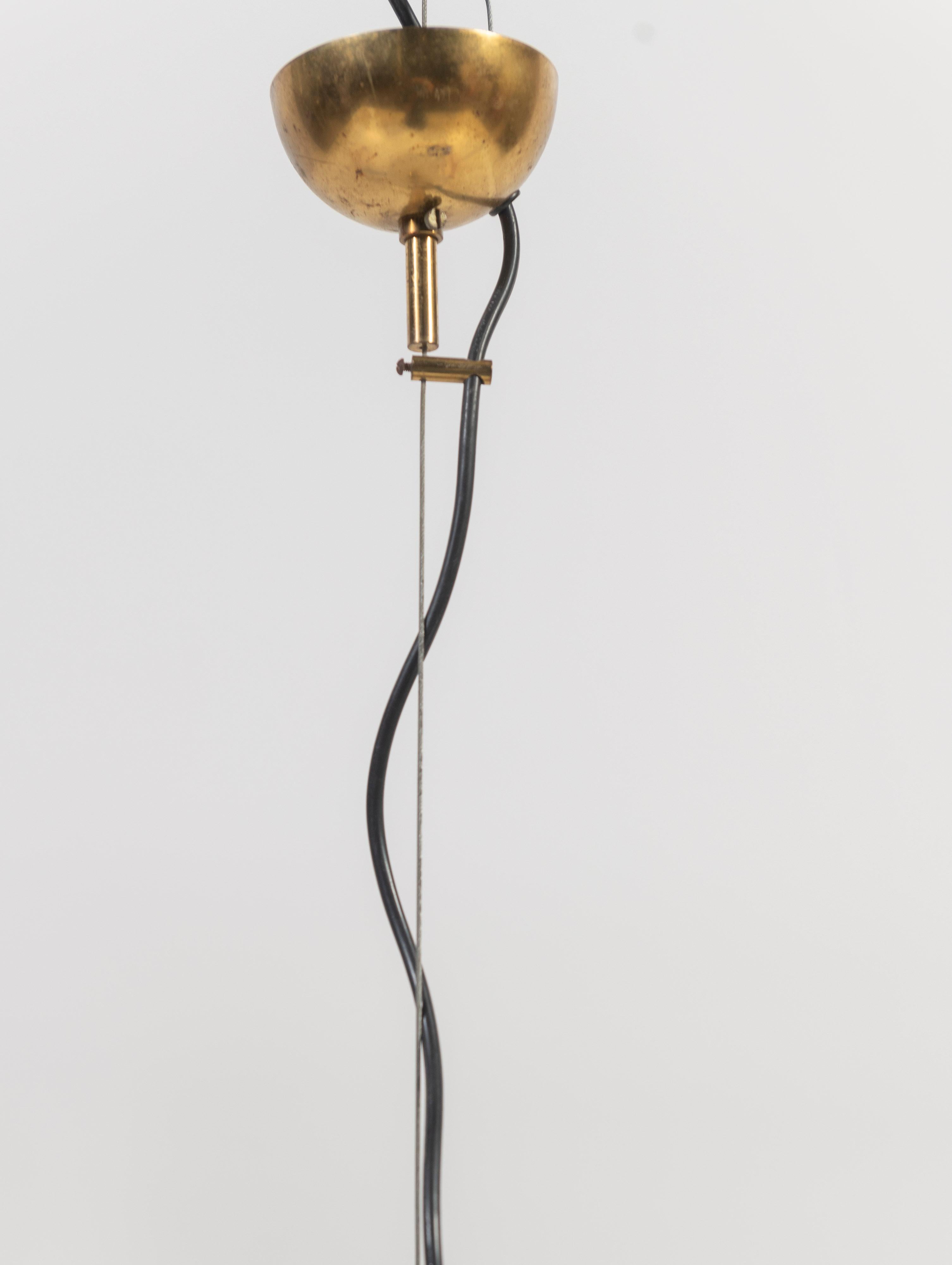 Unique Alfredo Barbini Scavo Glass Medusa Murano Pendant with Brass Canopy 5