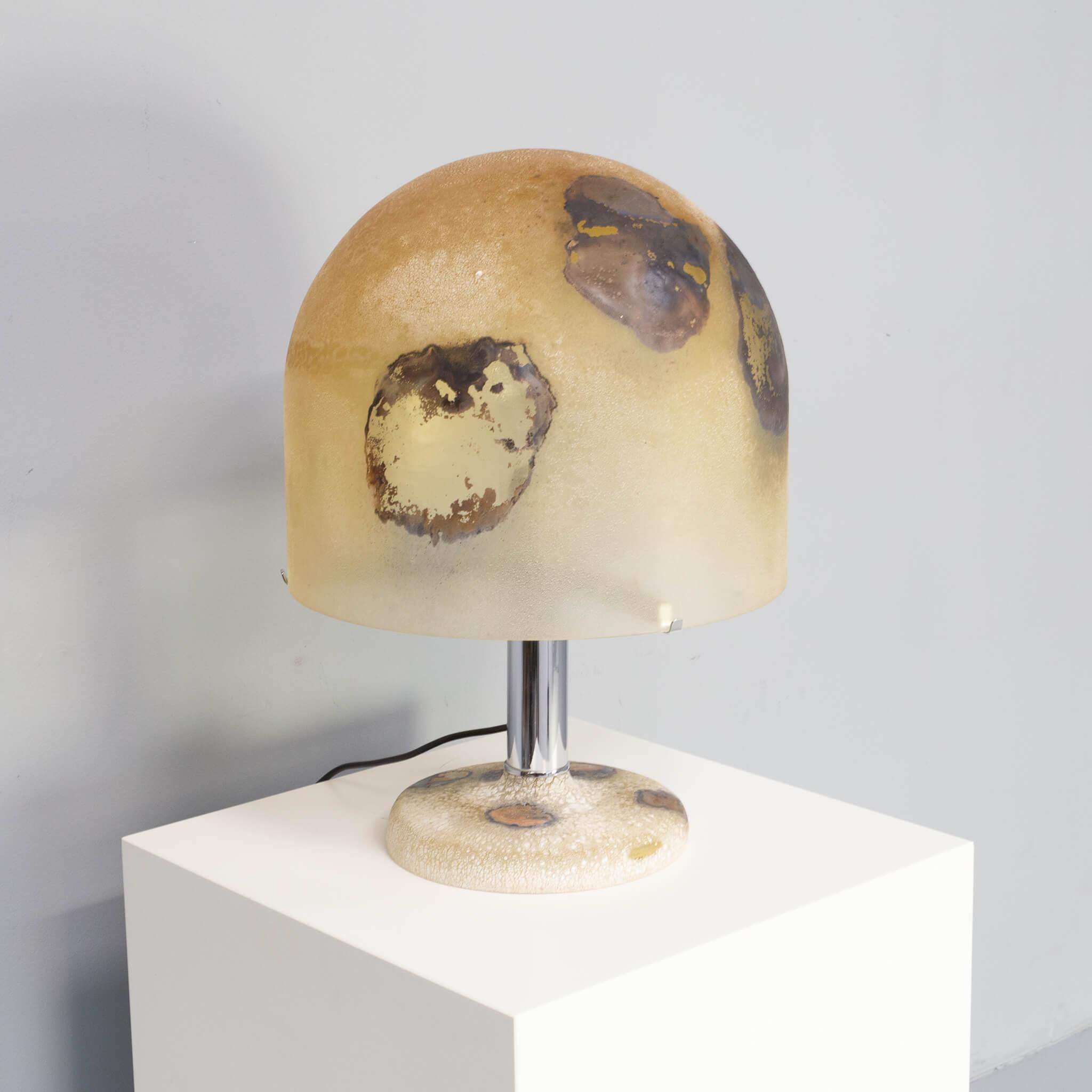 Italian Alfredo Barbini Scavo Glass Medusa Table Lamp For Sale