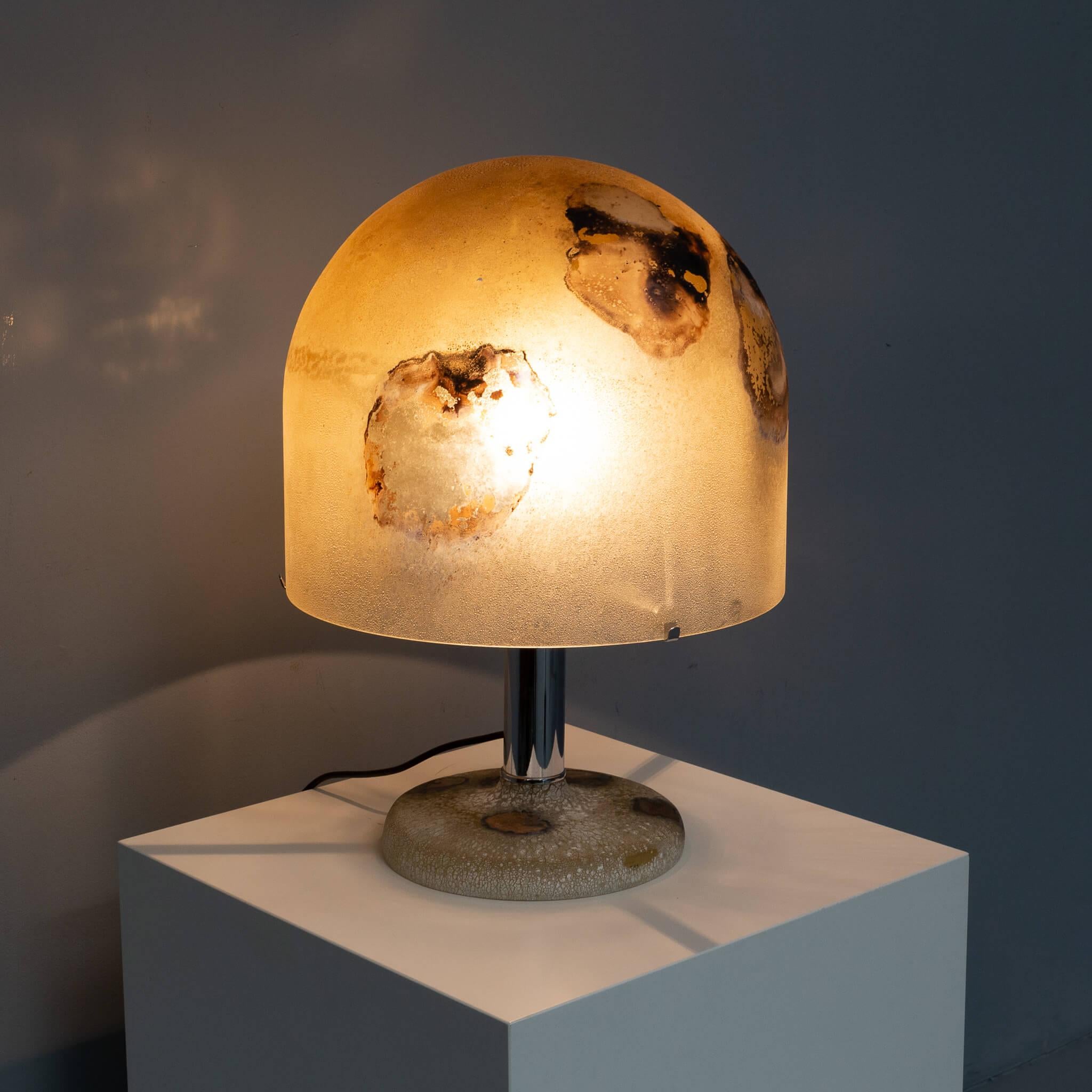 Alfredo Barbini Scavo Glass Medusa Table Lamp In Good Condition For Sale In Amstelveen, Noord