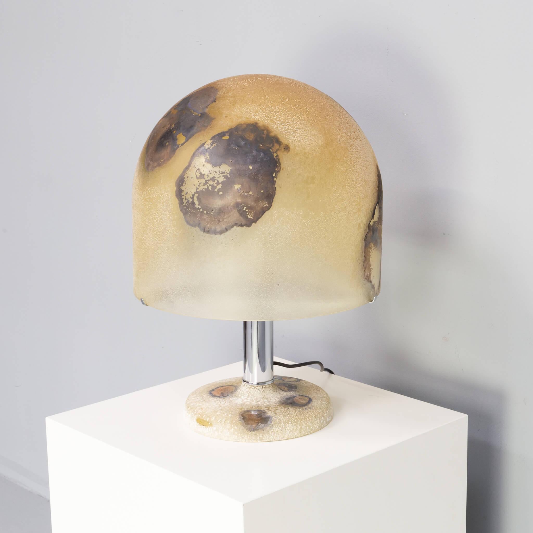 20th Century Alfredo Barbini Scavo Glass Medusa Table Lamp For Sale