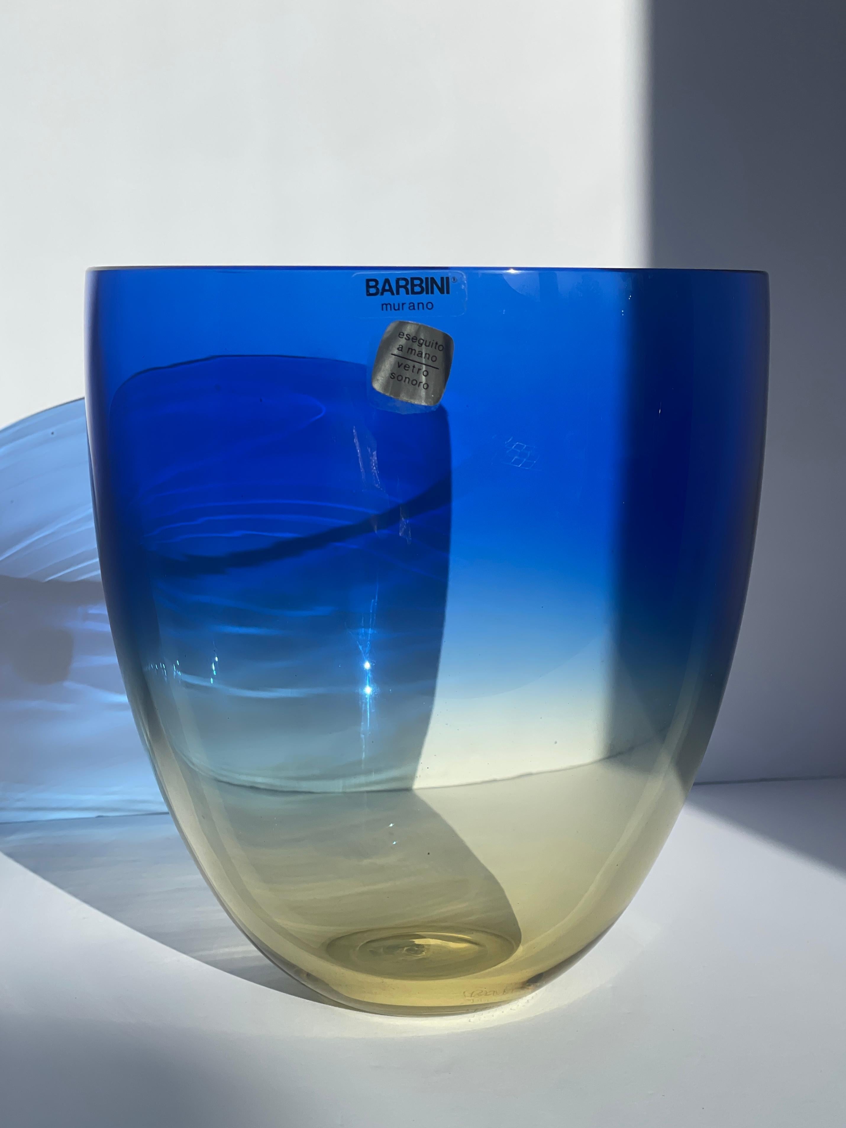 Alfredo Barbini Signiert Bi-Color Murano Glas Vase 1970er Jahre im Angebot 2