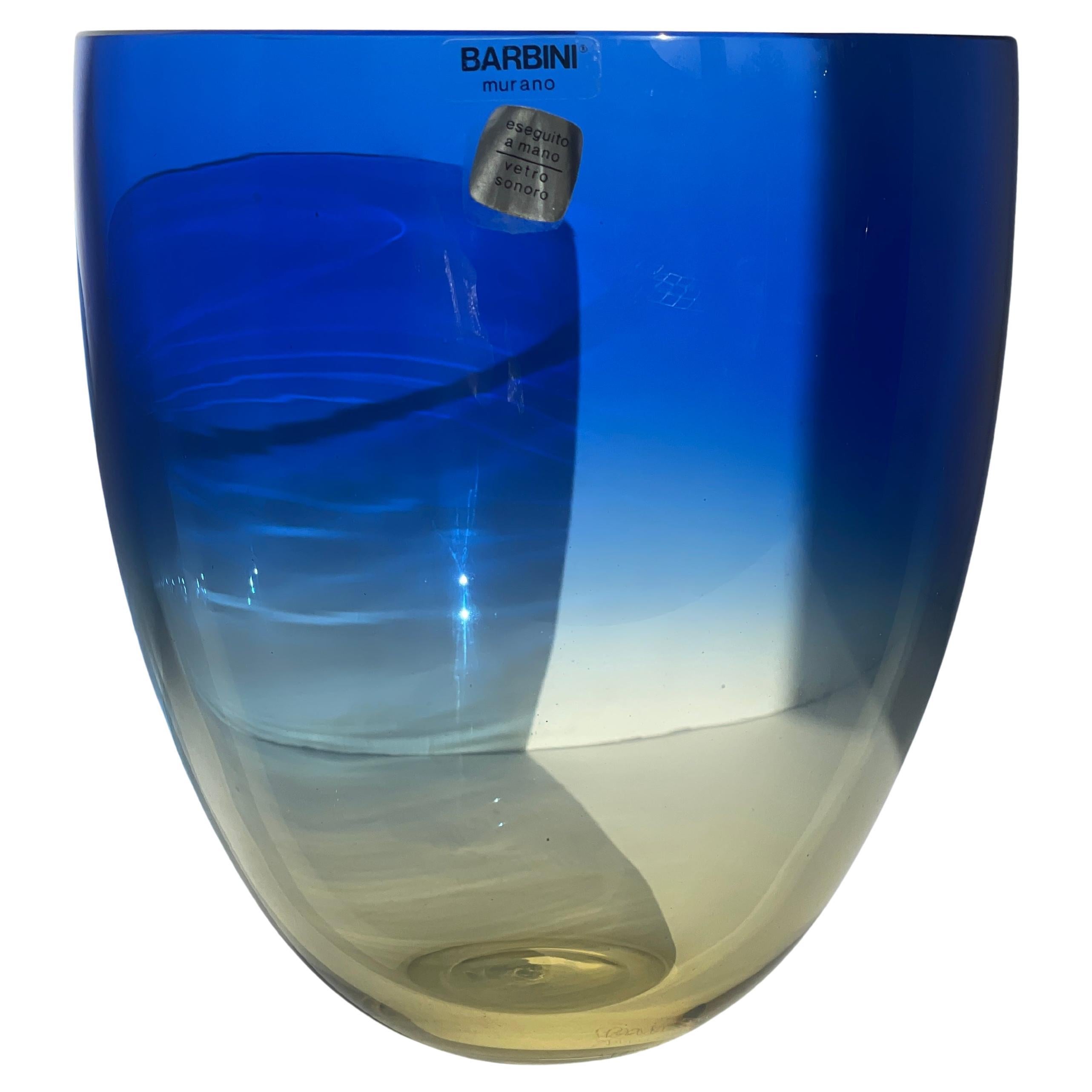 Alfredo Barbini Signed Bi-Color Murano Glass Vase 1970s