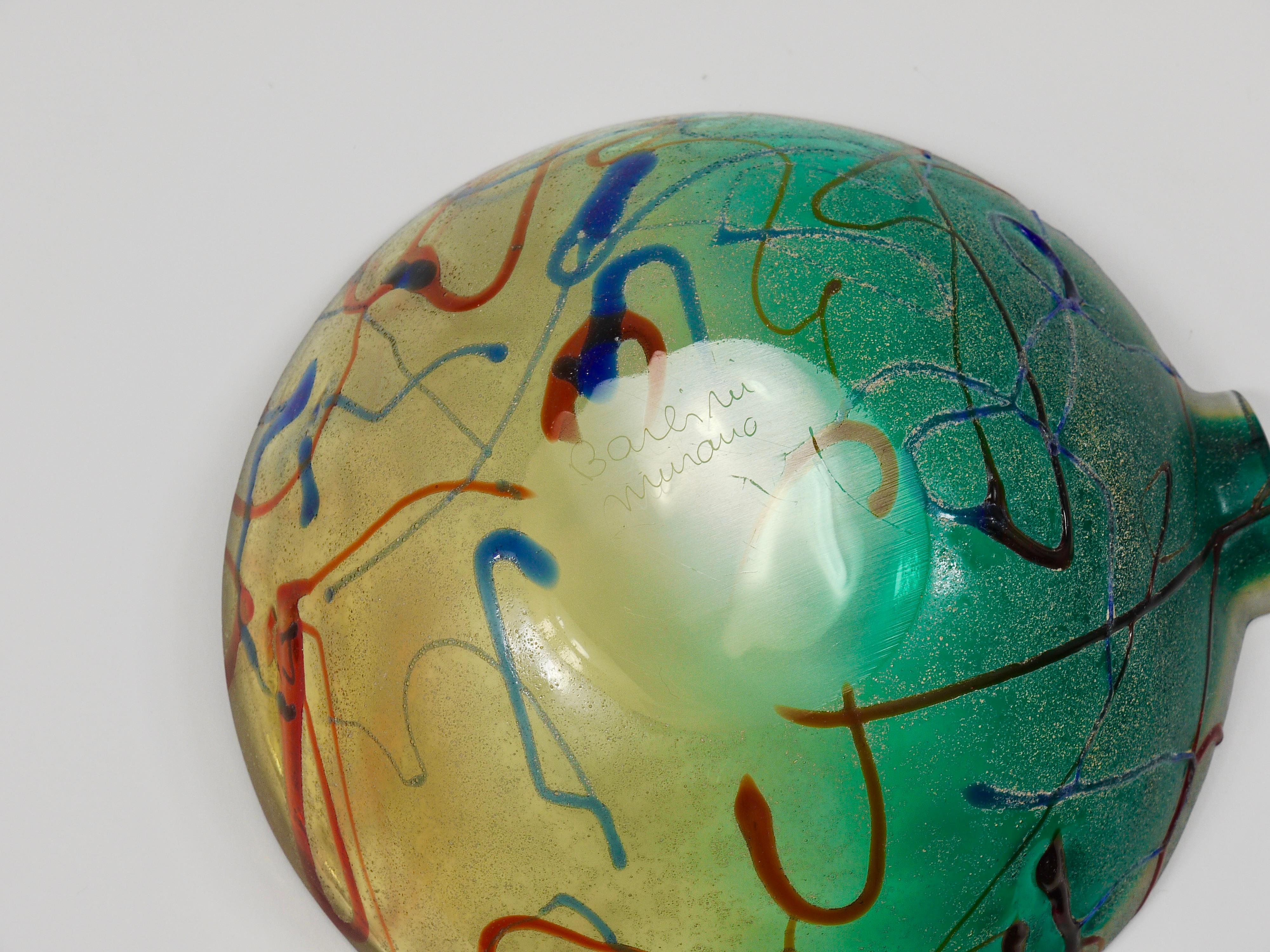 Alfredo Barbini Signierte Murano Kunstglasschale oder Aschenbecher, Italien, 1970er Jahre im Angebot 5