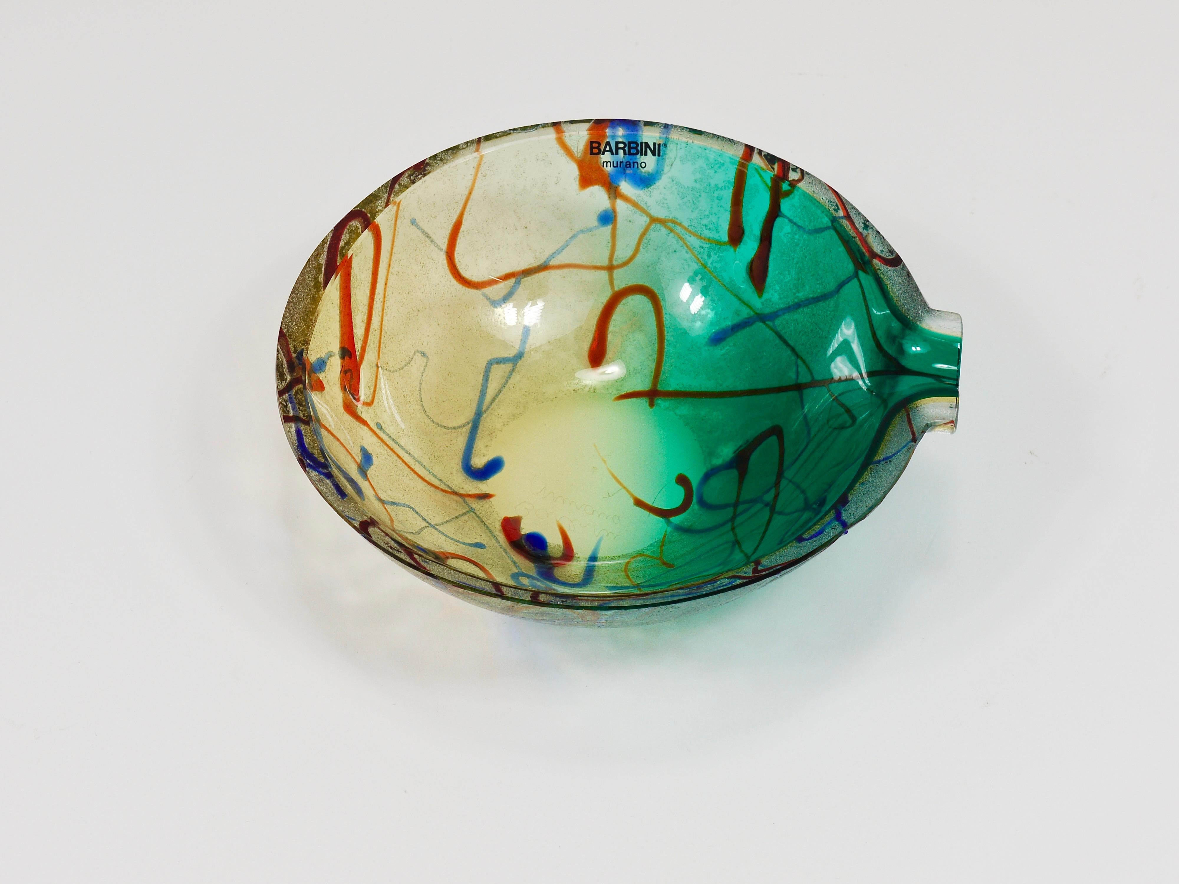 Alfredo Barbini Signierte Murano Kunstglasschale oder Aschenbecher, Italien, 1970er Jahre im Angebot 7