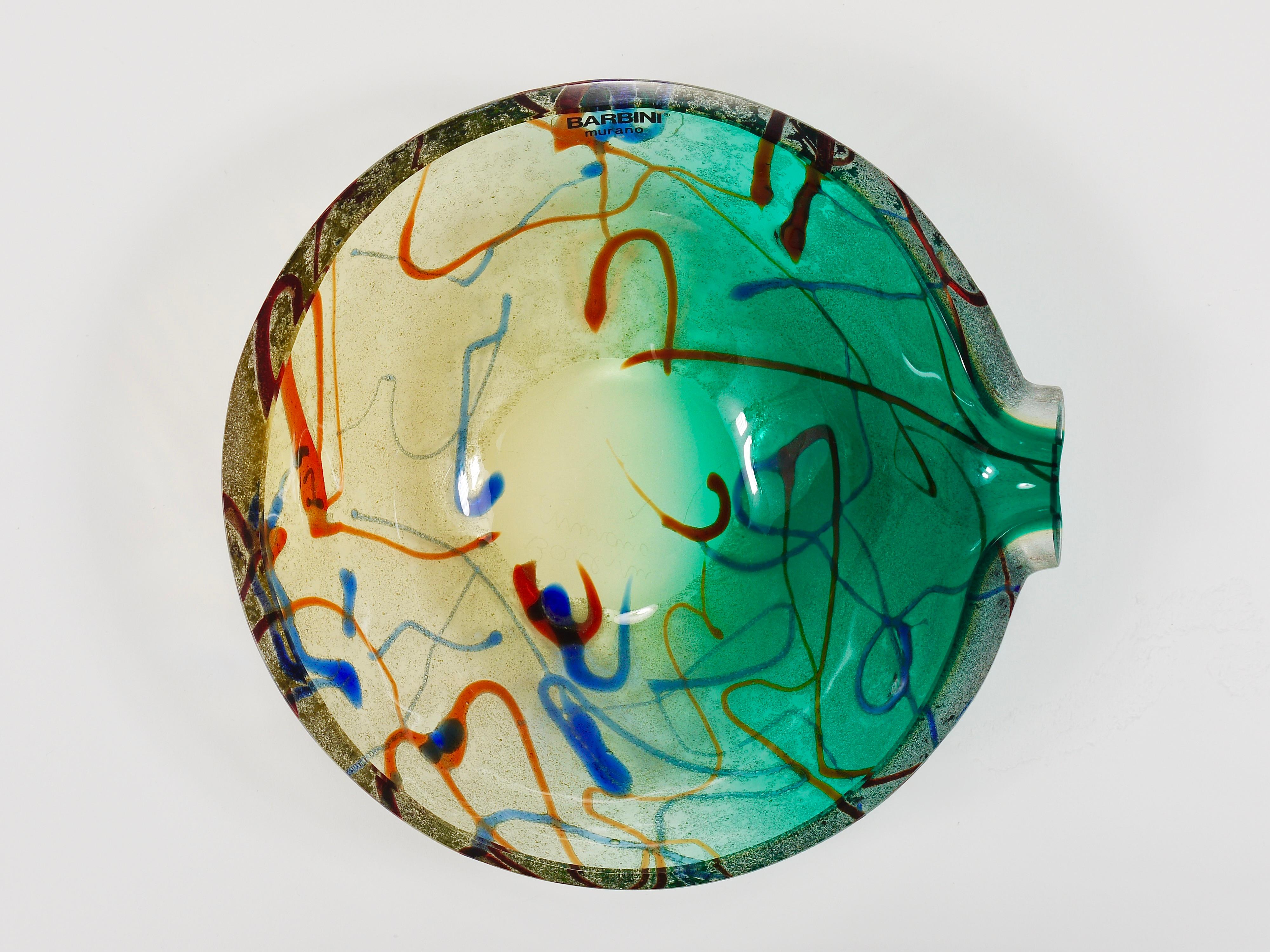 Alfredo Barbini Signierte Murano Kunstglasschale oder Aschenbecher, Italien, 1970er Jahre im Angebot 9