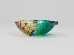 Alfredo Barbini Signed Murano Art Glass Bowl or Ashtray, Italy, 1970s