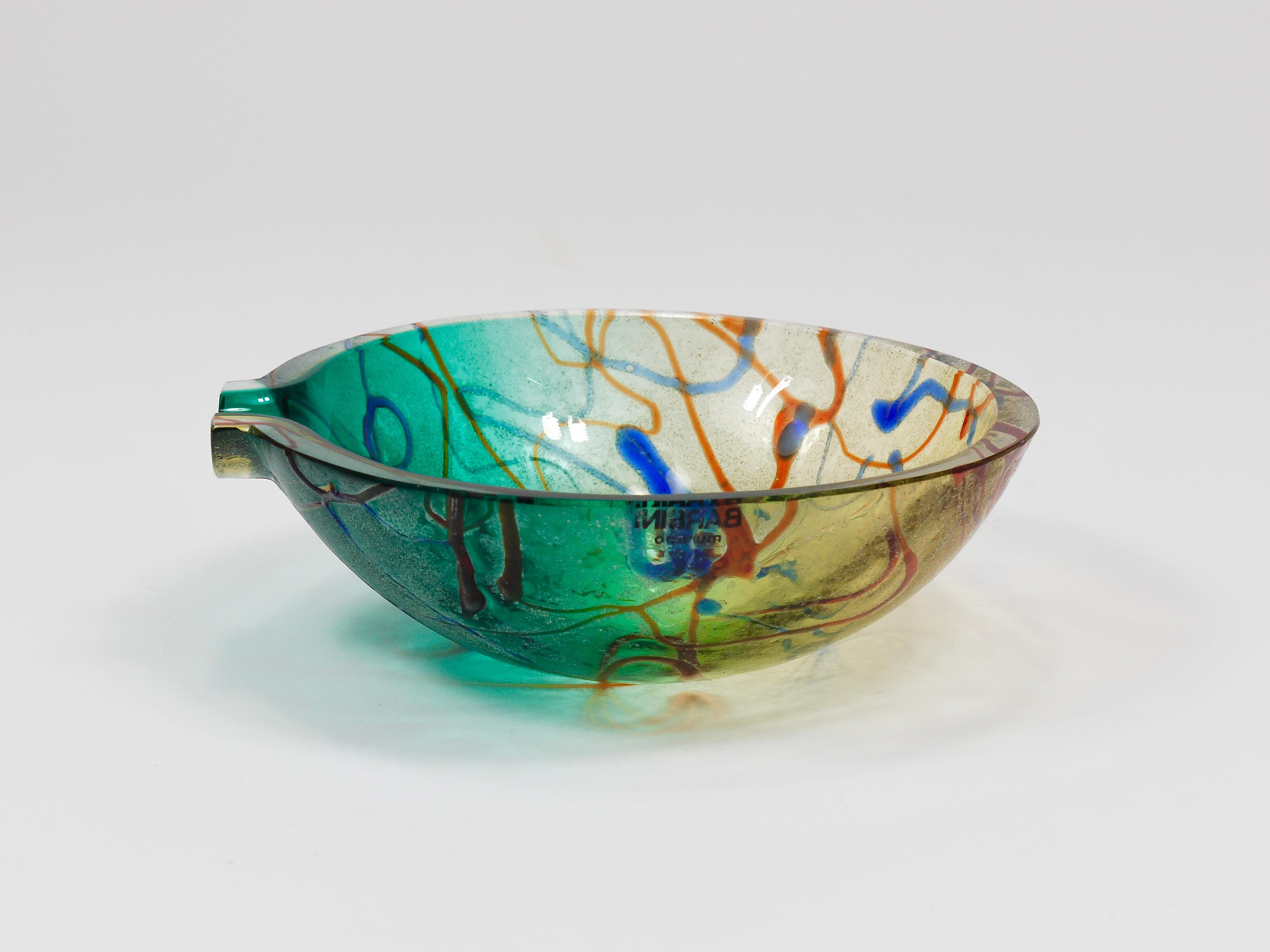 Alfredo Barbini Signierte Murano Kunstglasschale oder Aschenbecher, Italien, 1970er Jahre (20. Jahrhundert) im Angebot