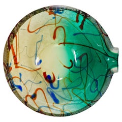 Cuenco o cenicero de cristal de Murano firmado por Alfredo Barbini, Italia, años 70