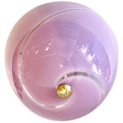 Alfredo Barbini Signed Murano Pink Glass Bowl Chandelier