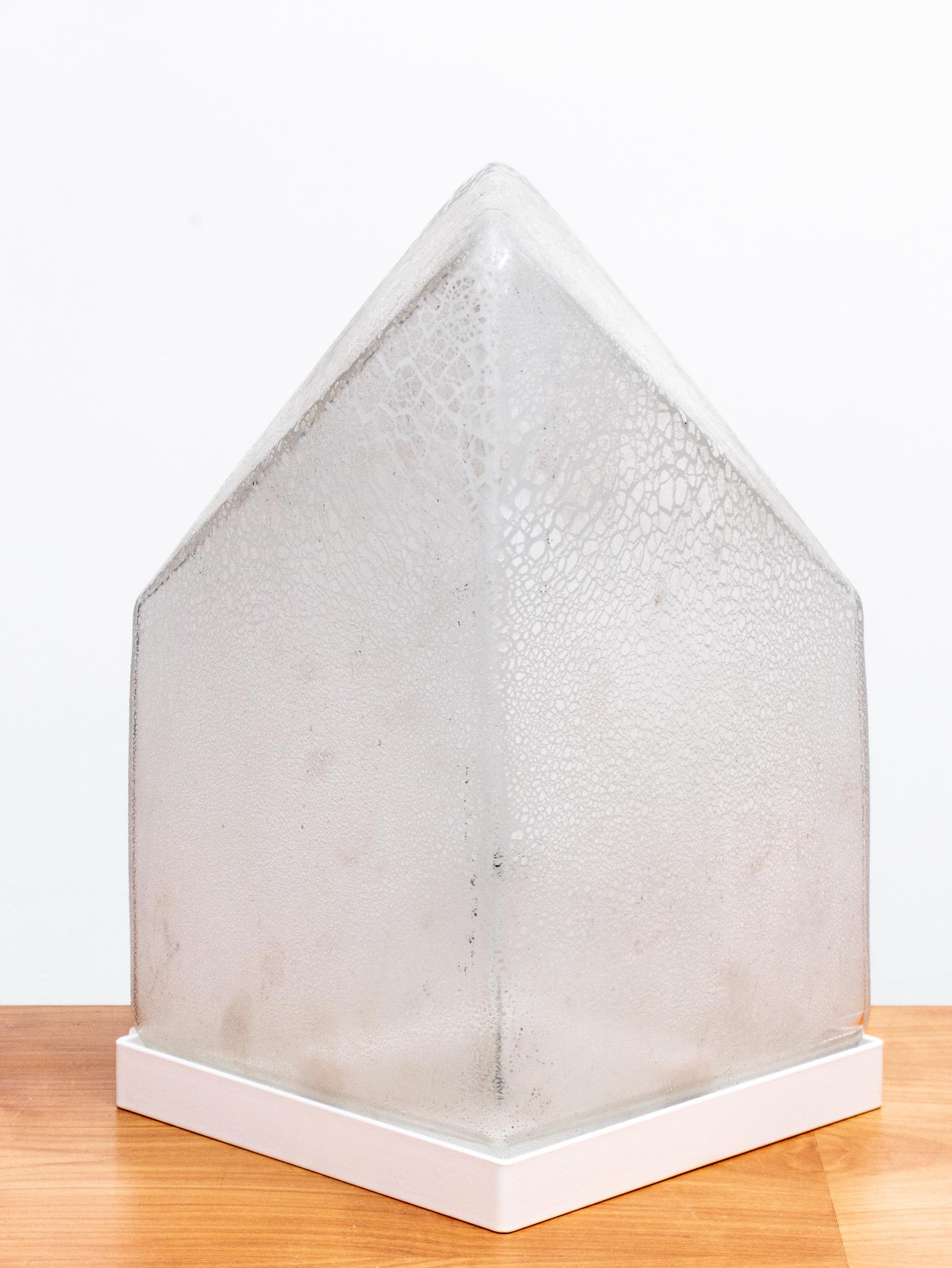 Lampe de bureau Alfredo Barbini en verre de Murano soufflé à la main au design géométrique Scavo en vente 2