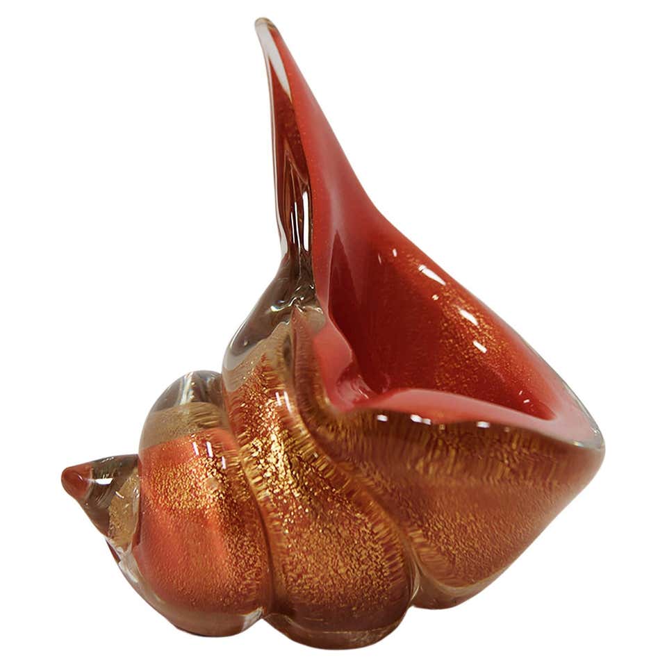 MURANO Art Glass Sculpted SHELL For Sale at 1stDibs