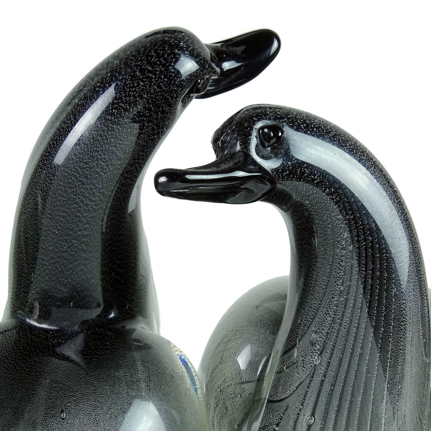 Seltene antike Murano mundgeblasen schwarz und winzig 